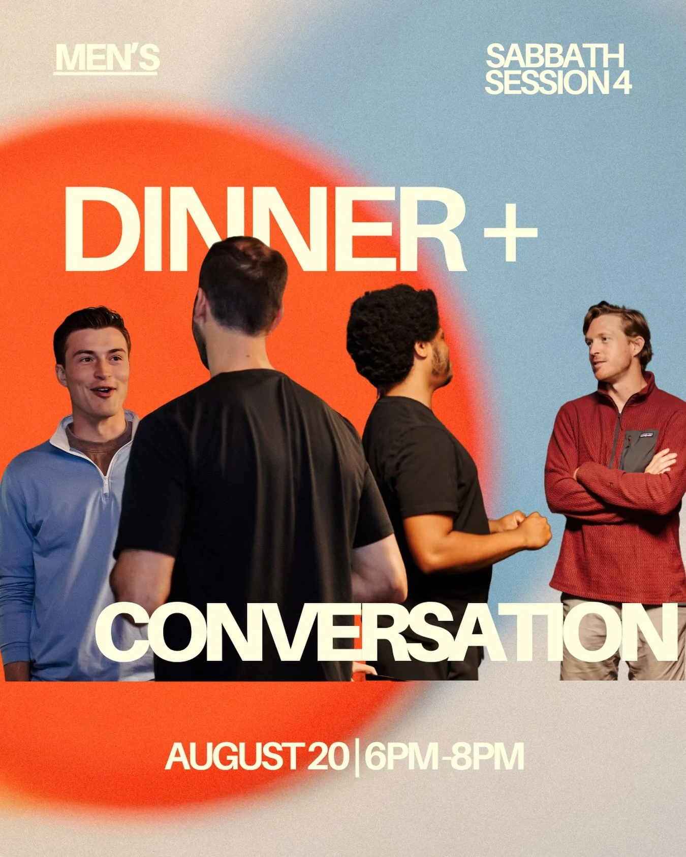 MEN &mdash; YOU&rsquo;RE INVITED TO THE TABLE.

Join us for our final Dinner + Conversation &mdash; one last evening to slow down, share a meal, and connect with other men in our community.

Over dinner, we&rsquo;ll continue exploring the practice of
