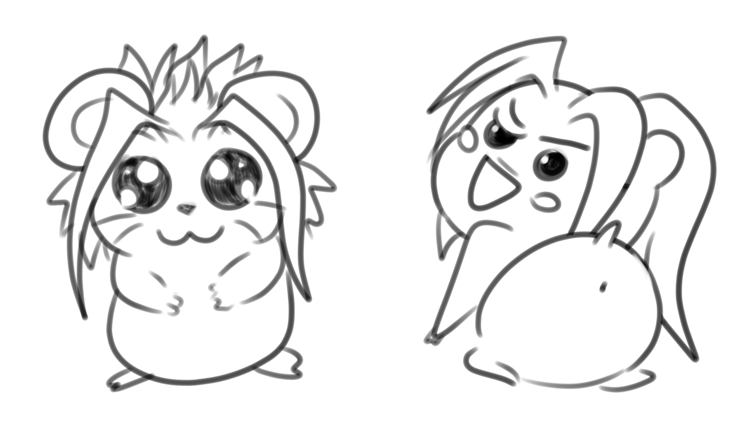 Gemma and Djad Anime Hamsters, by Venicia Jenivelle