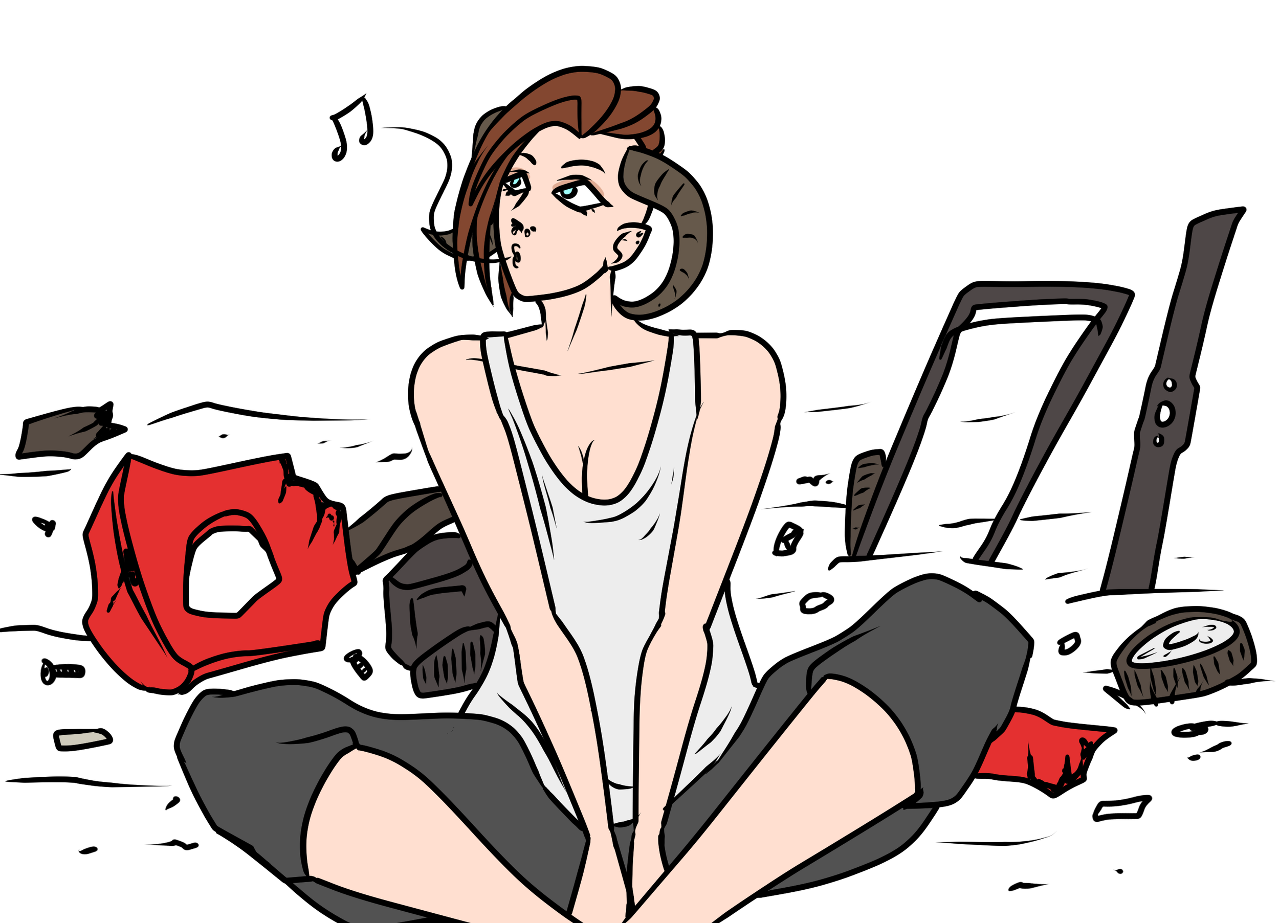 Jae Destroys her Lawnmower, by Venicia Jenivelle