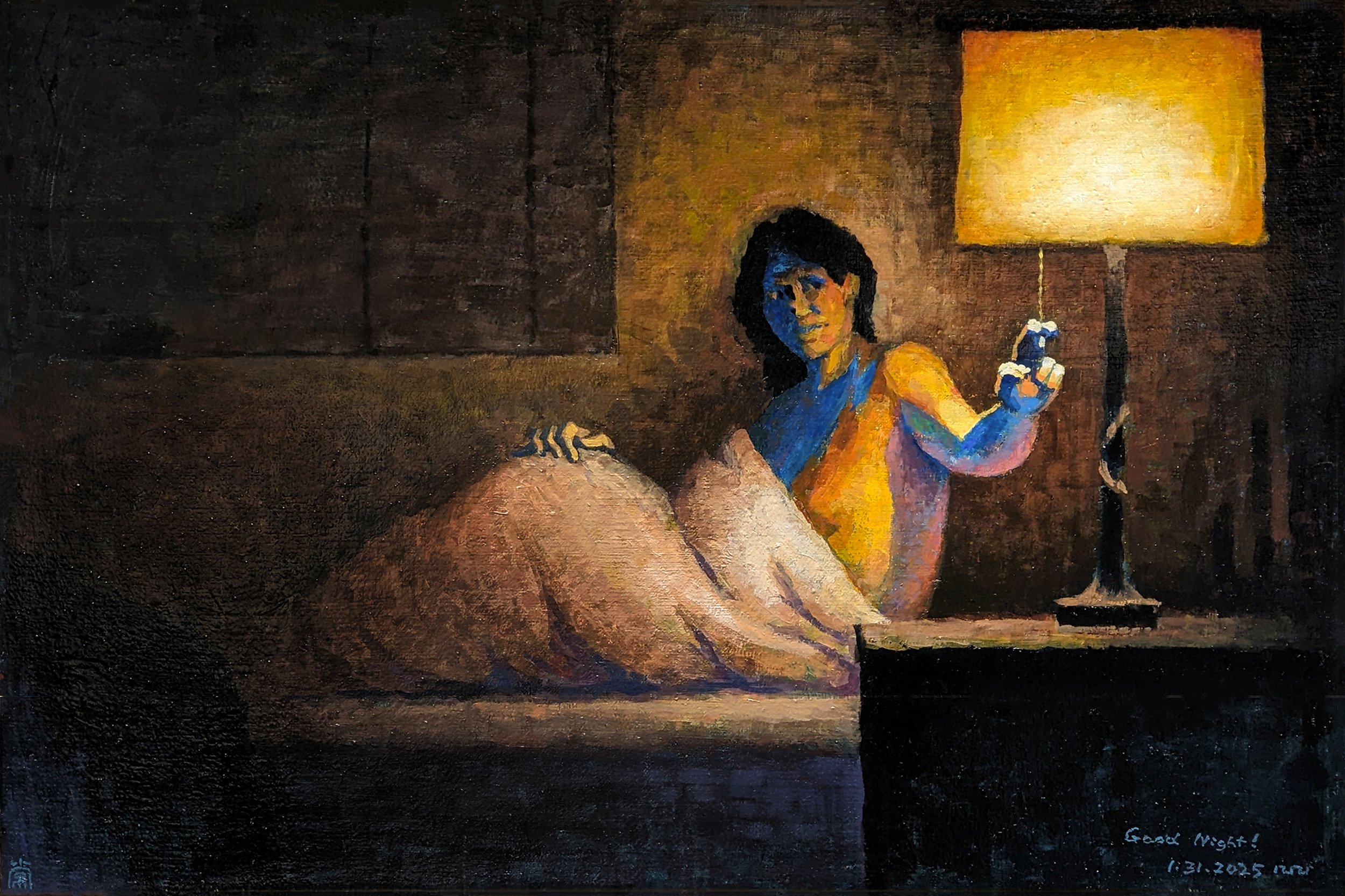 Good Night, 18" x 12", Oil on panel, 2025