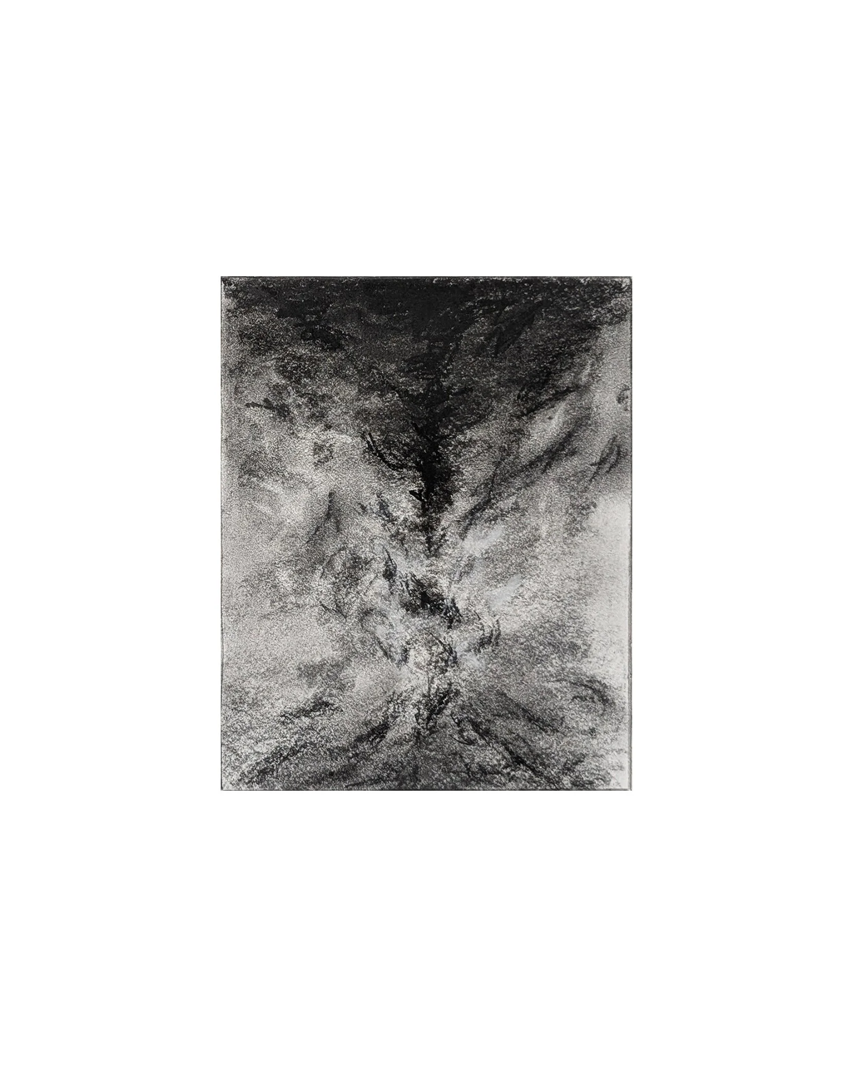 Abstract #4, Charcoal on paper, 5" x 4", 2026
