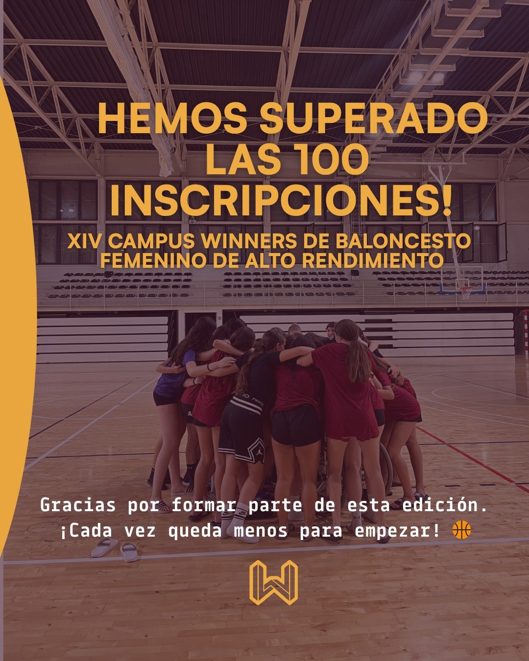 🎉 &iexcl;Hemos superado las 100 inscripciones en el XIV Campus Winners! 

Gracias a todas las jugadoras y familias por la confianza, por las ganas y por formar parte, un a&ntilde;o m&aacute;s, de esta experiencia tan especial 🙌

Ver esta respuesta 