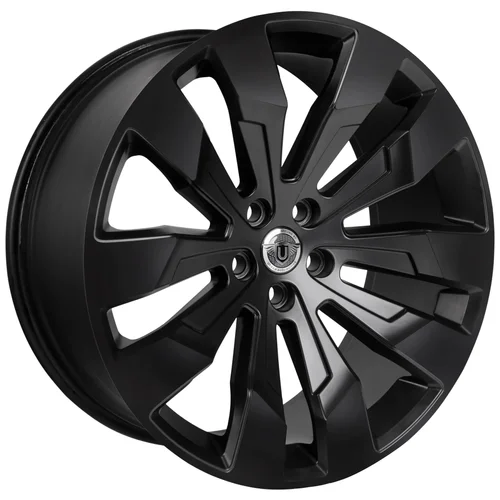 Black Urban Automotive alloy wheel with twisted multi-spoke design