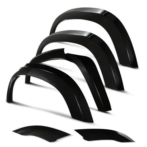Black aftermarket wide wheel arch kit for the Land Rover Defender 110 or 90
