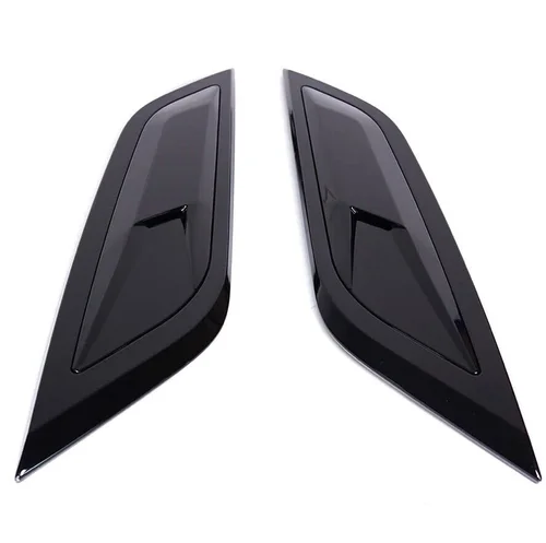 Pair of gloss black aftermarket bonnet vents for the Land Rover Defender