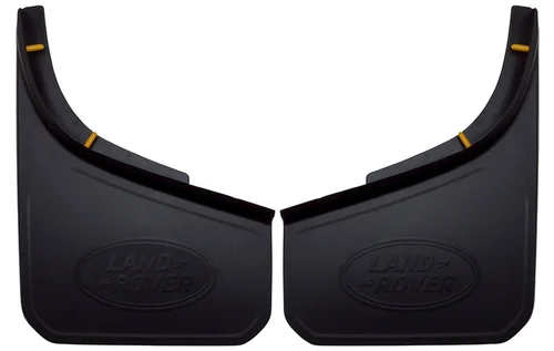 Pair of genuine Land Rover mud flaps with the Land Rover logo