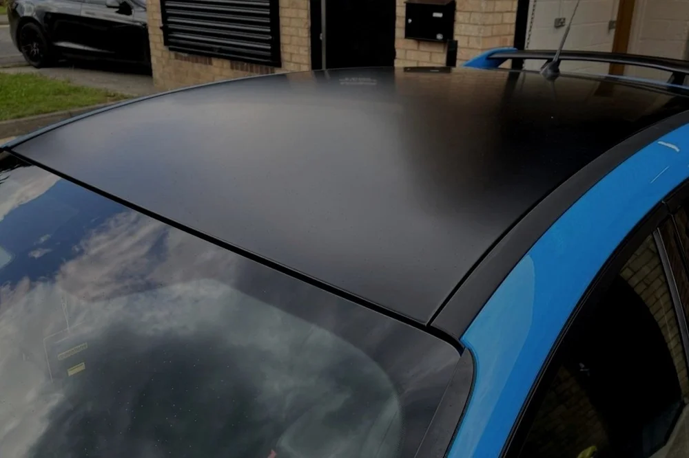 Gloss black roof wrapping in Nottingham
