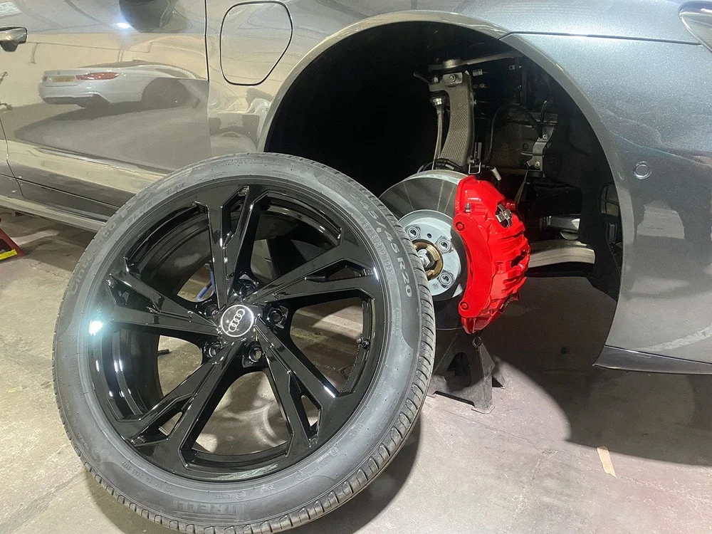 Refurbished alloy wheel ready for refitting in Nottingham
