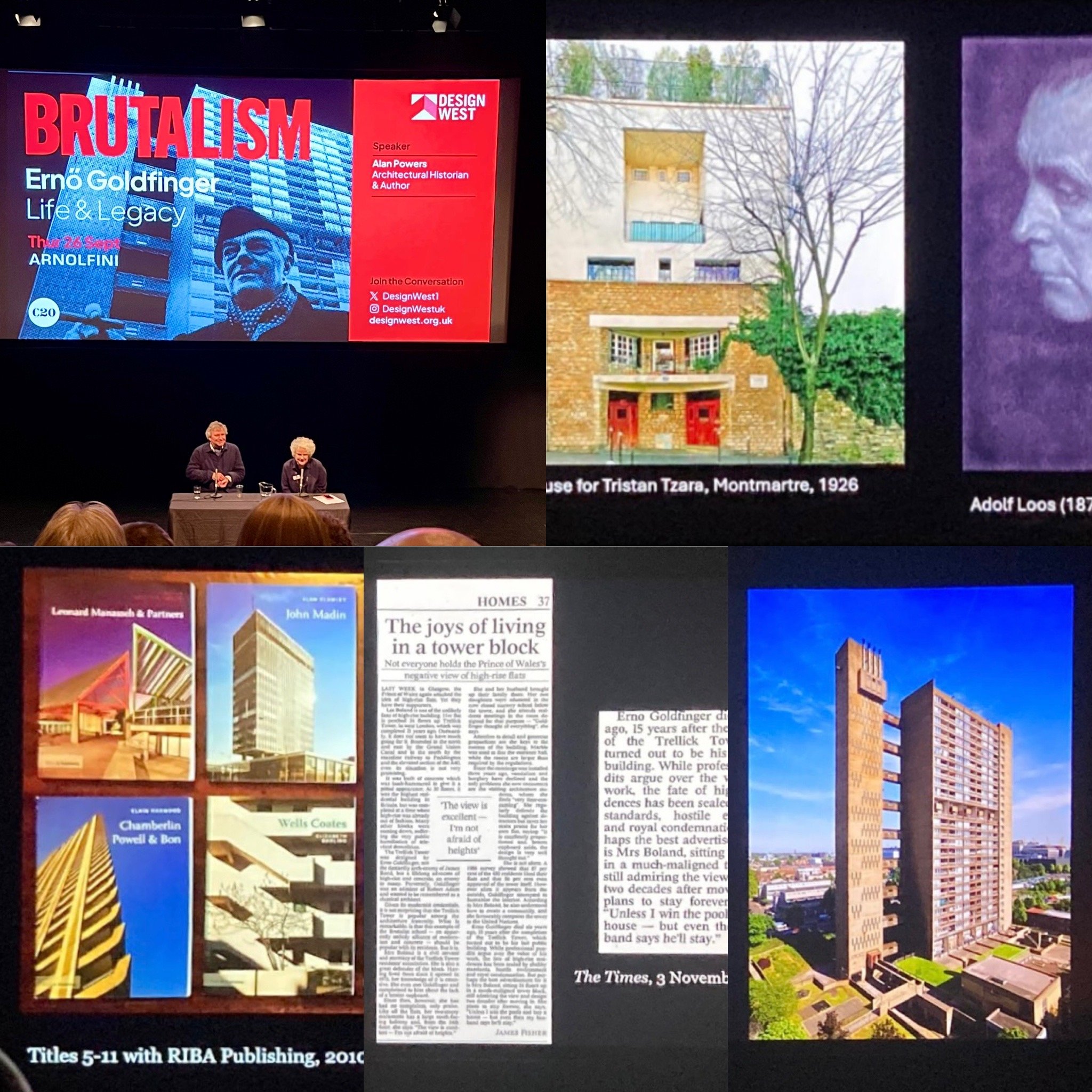 Invited to a talk on the modernist architect Erno Goldfinger and Brutalism by Alan Powers at Arnolfini, Bristol tonight..