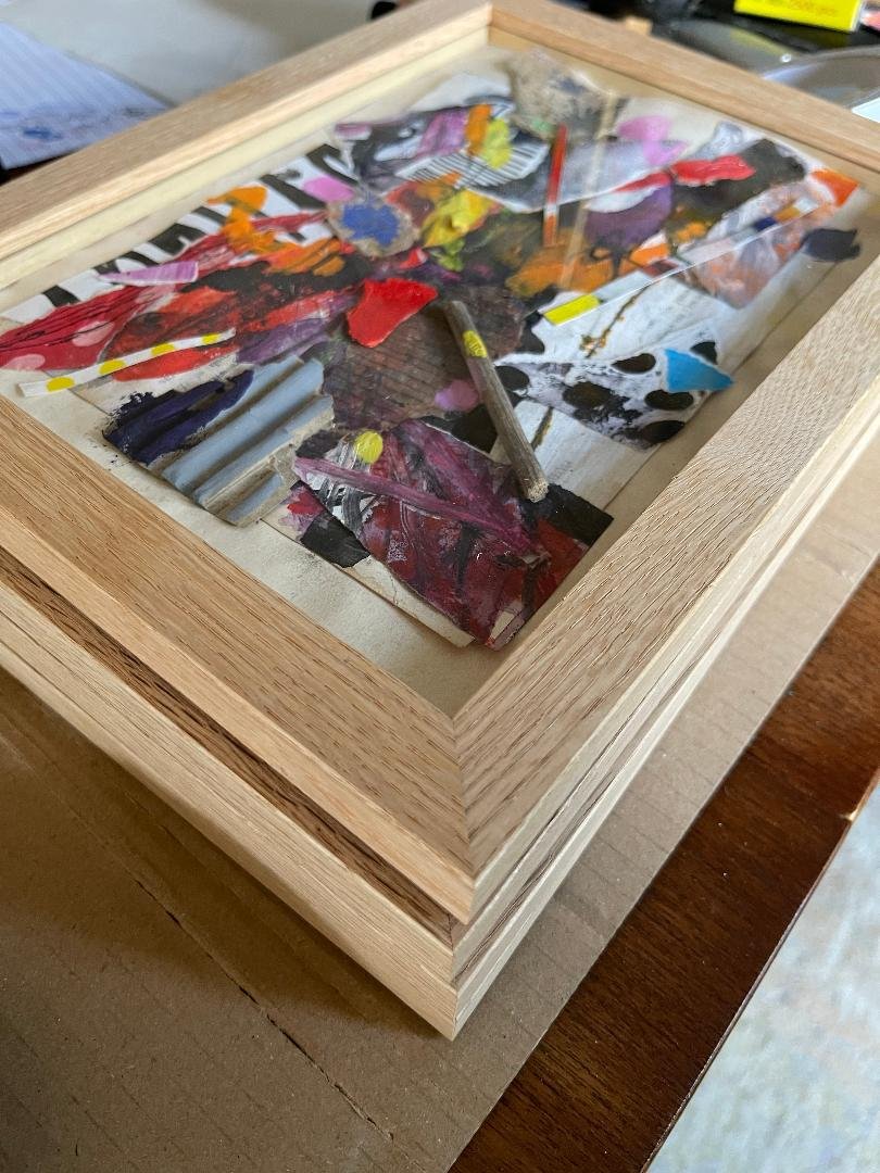 Framing the mixed-media collage series..
