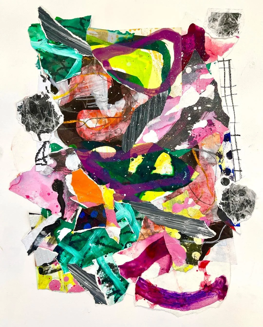 Here is recent work on paper from the studio ‘Neon Fracture’ from the ‘Static Revolt’ series of mixed-media pieces on paper..