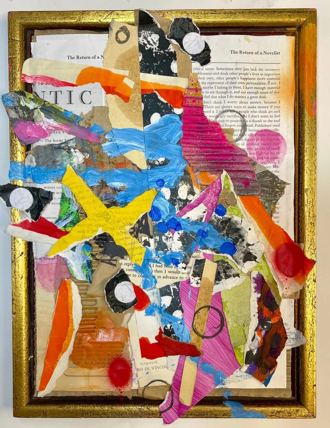 This artwork is about writing and entitled ‘The Return of the Novelist’..