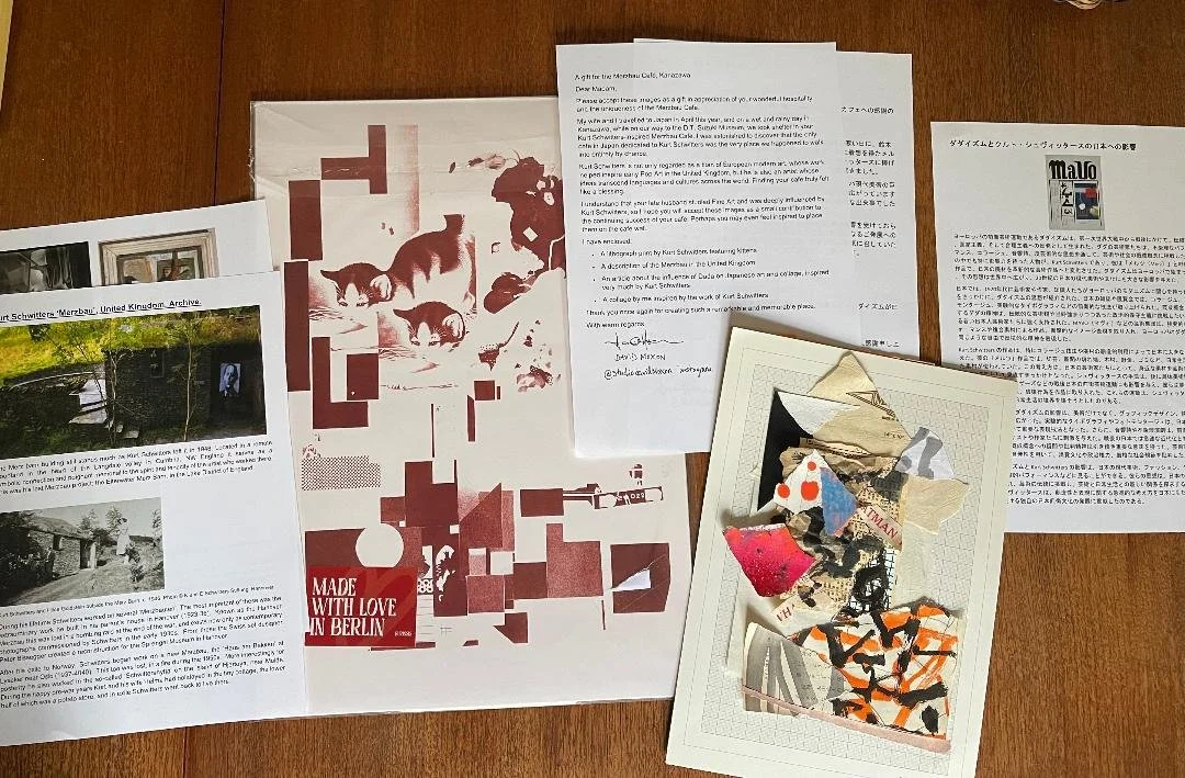 This pack of Merz art and literature is heading to Kissa Merzbau as a gift..
