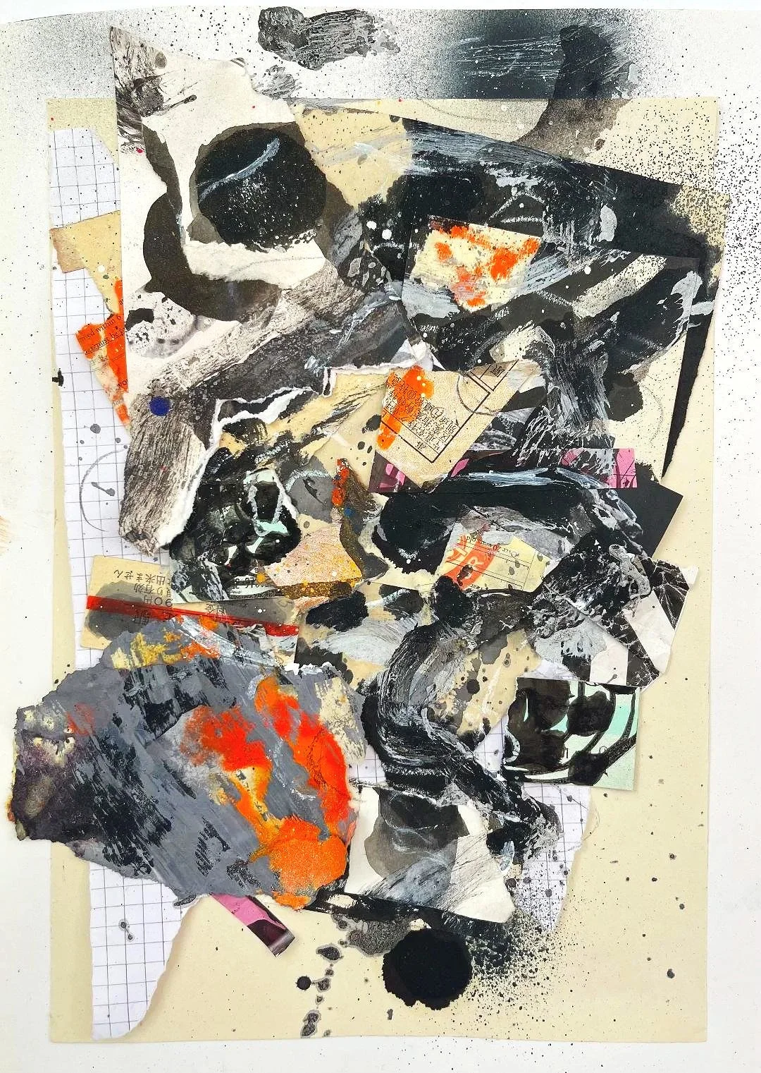 New work on paper: ‘Magic dragon in smoke (after Kono Bairei) This is my more experimental response to Bairei’ print (see earlier post)..