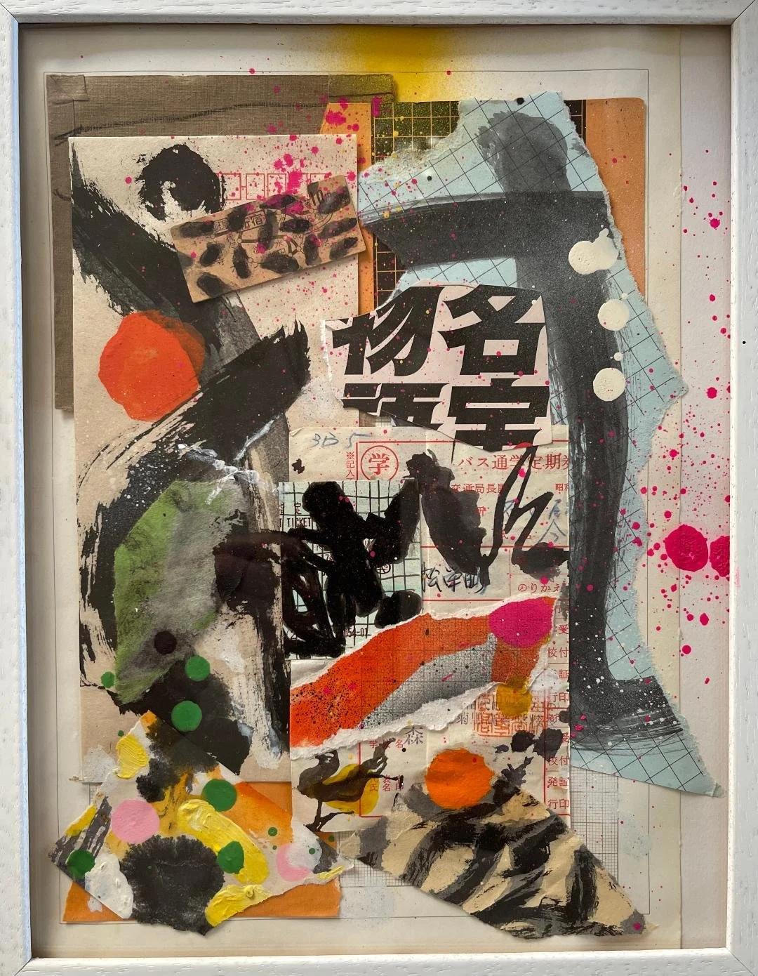 ‘Drift Code (Tokyo)’ Framed. Mixed-media on paper, 2026