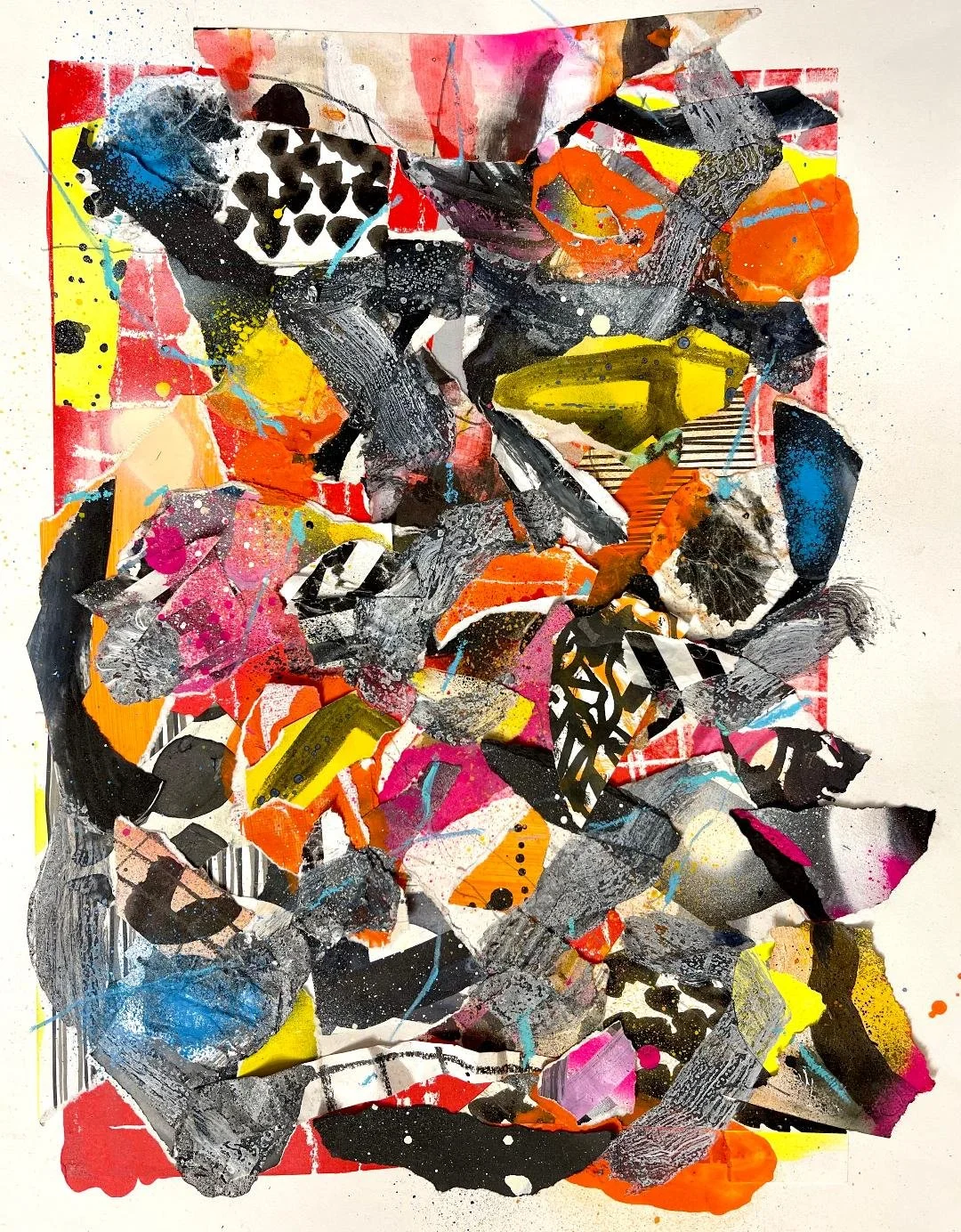 New work emerging ‘Surface/Revolt’, mixed-media collage, 36 x 27cm..