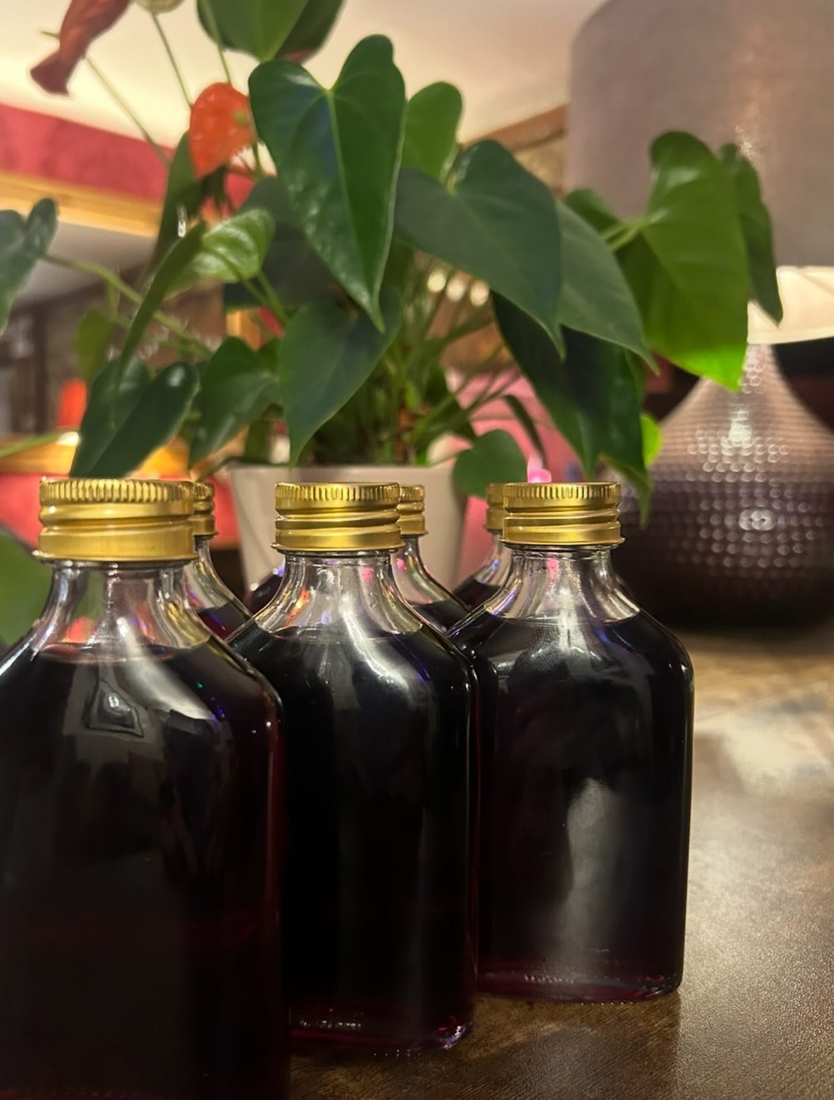 Soaked Dartmoor blueberries in gin and a bit of sugar for a few weeks, and made some little experimental bottles of blueberry gin liqueur - to keep us warm on the cold winter evenings! 

Not sure we&rsquo;ve got the ratio quite right though - if you 