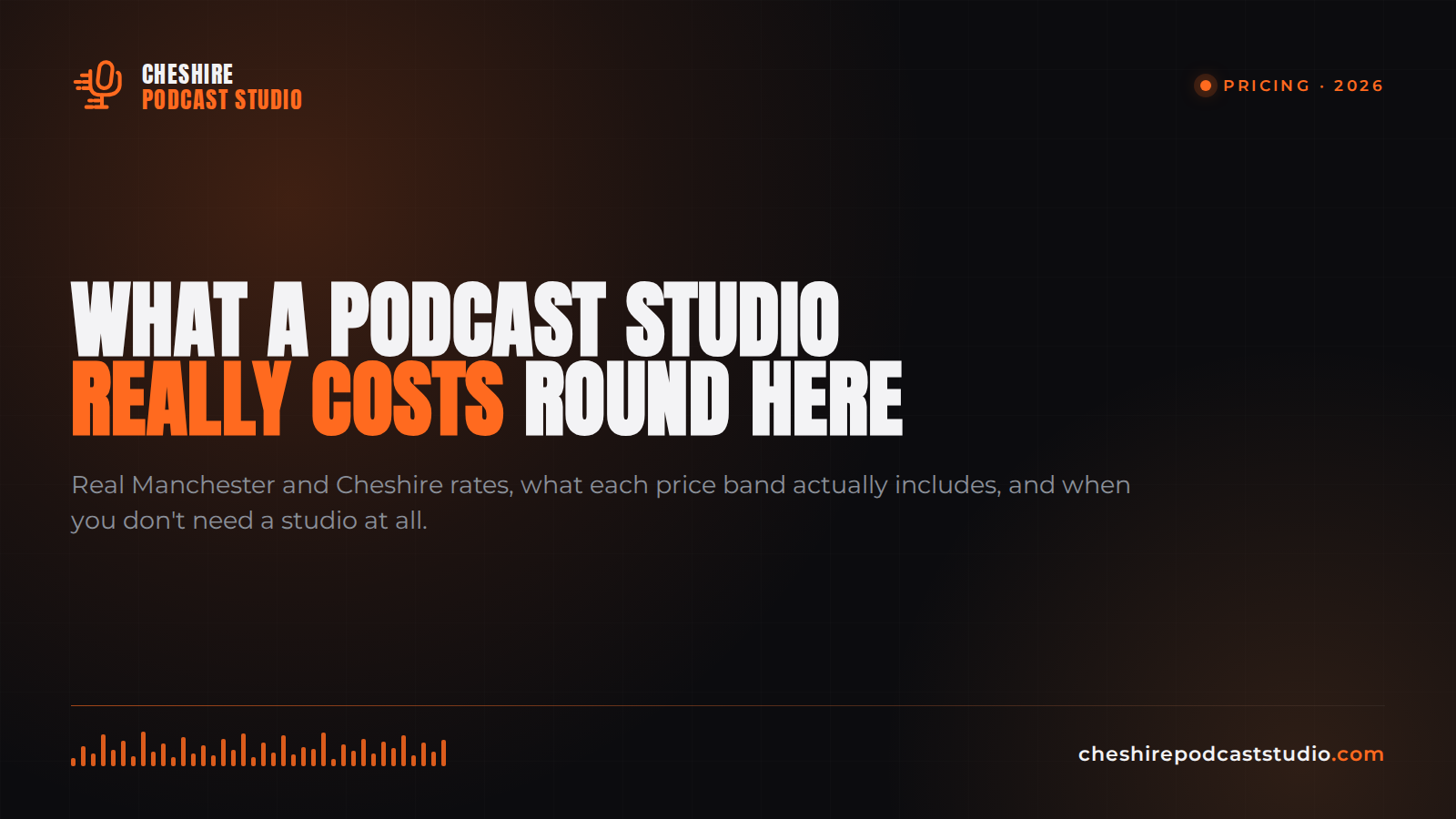 What a podcast studio really costs in Manchester and Cheshire