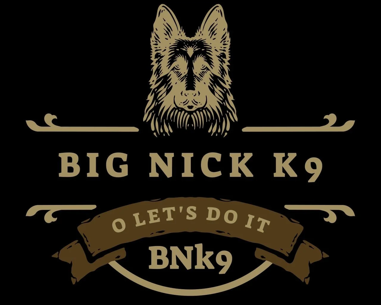 Logo f'BIG NICK K9' and a banner with 'O LET'S DO IT'.