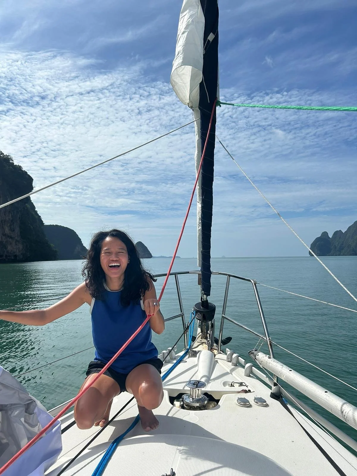 Day 3 competent crew day skipper course from Railey to ko phi phi and night sail to Panwa bay Chalong. Excellent sailing conditions 10/18 kts. Check out our website for details of our upcoming RYA sailing courses at redcapsailingschool.com in Langkaw