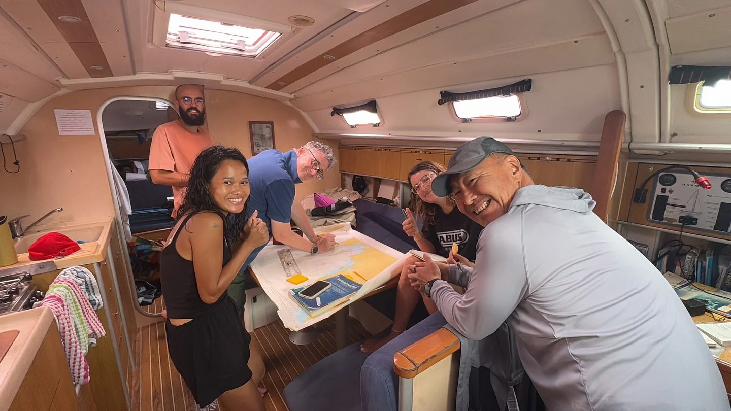 Many hands make light work,a collective navigational effort for tomorrow&rsquo;s passage plan. Well done guys for an excellent week and for dealing with all the weather conditions that have been thrown at you. 👏👏👏checkout our website for more deta