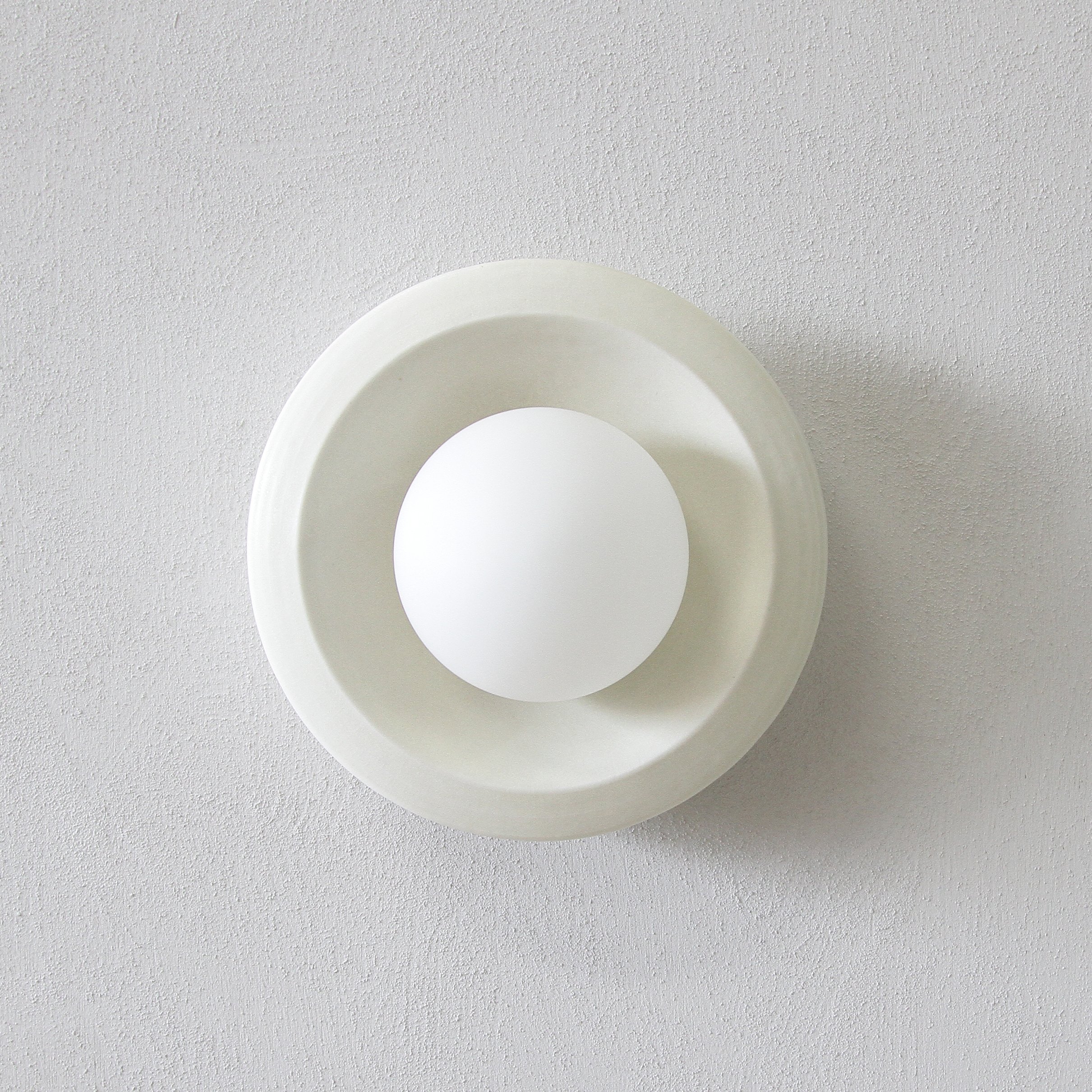 Edged Circle Sconce - White - $700