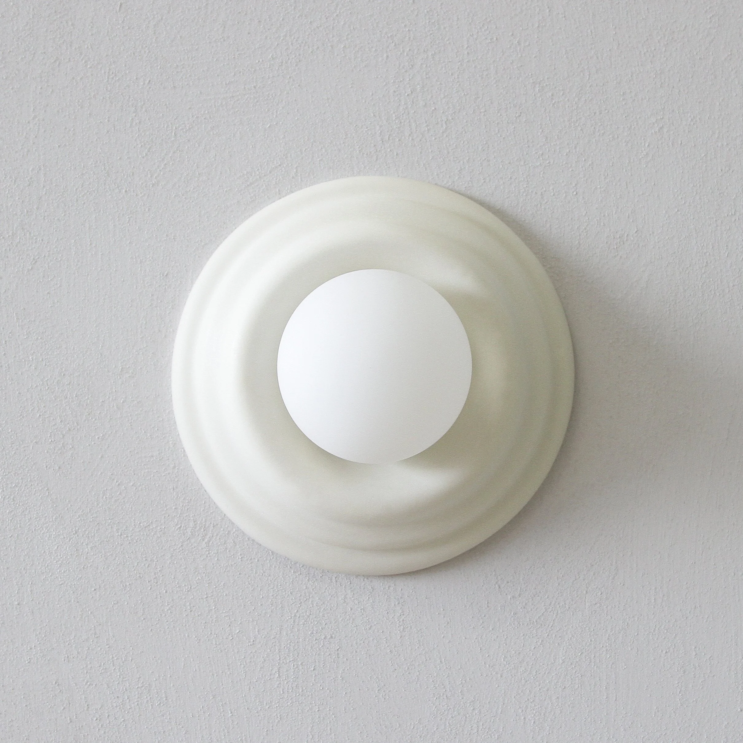 Ribbed Circle Sconce - White - $700