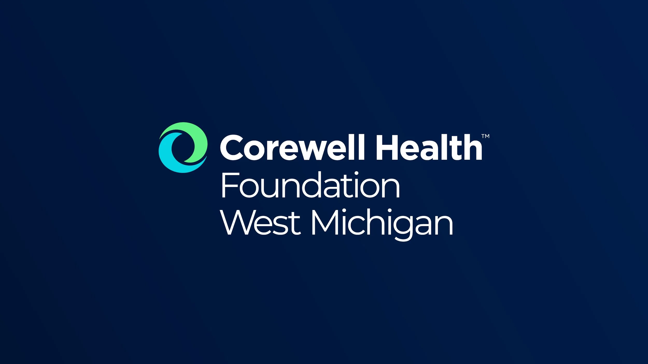 Corewell Health Foundation West Michigan logo on a blue background