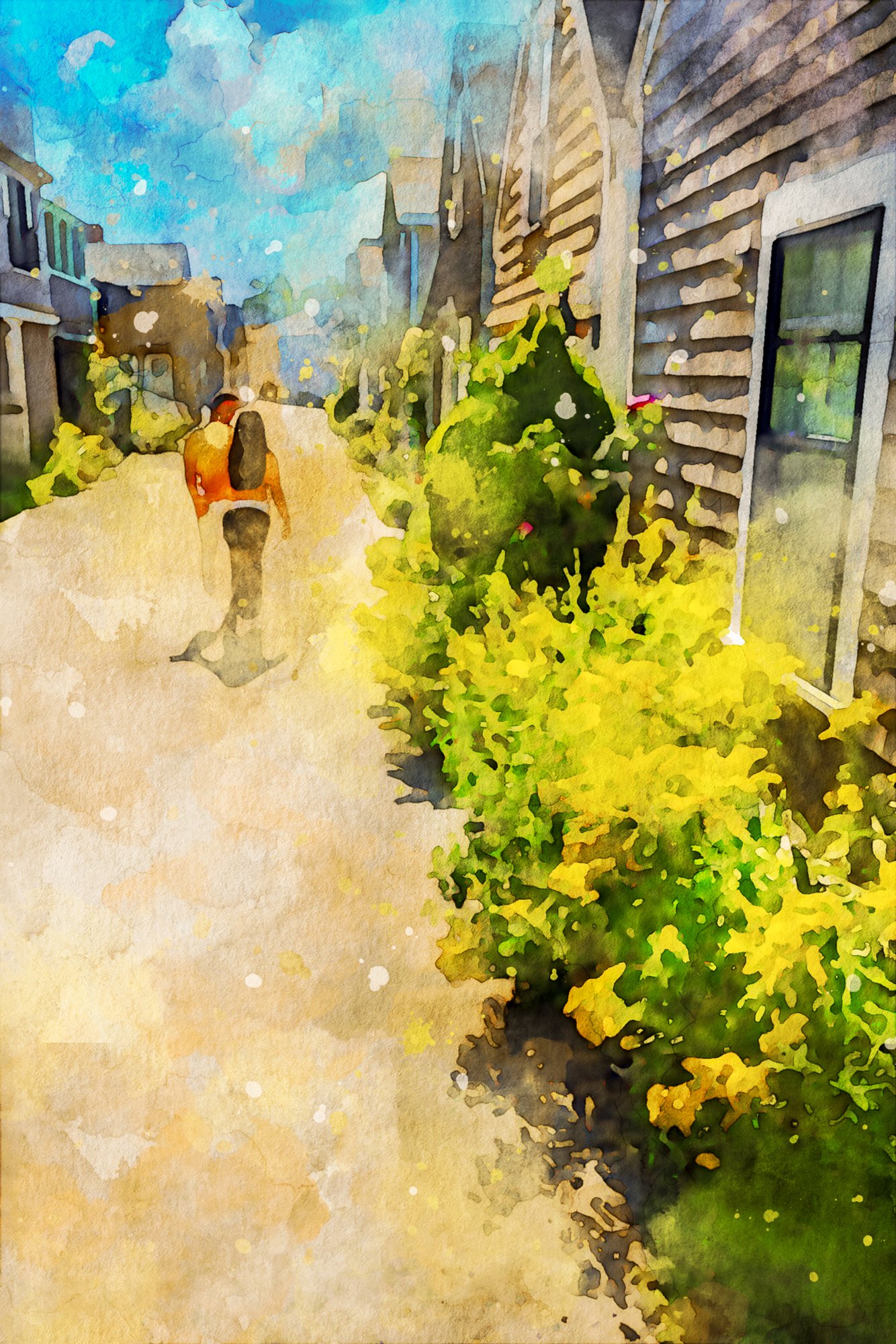 Couple in alleyway