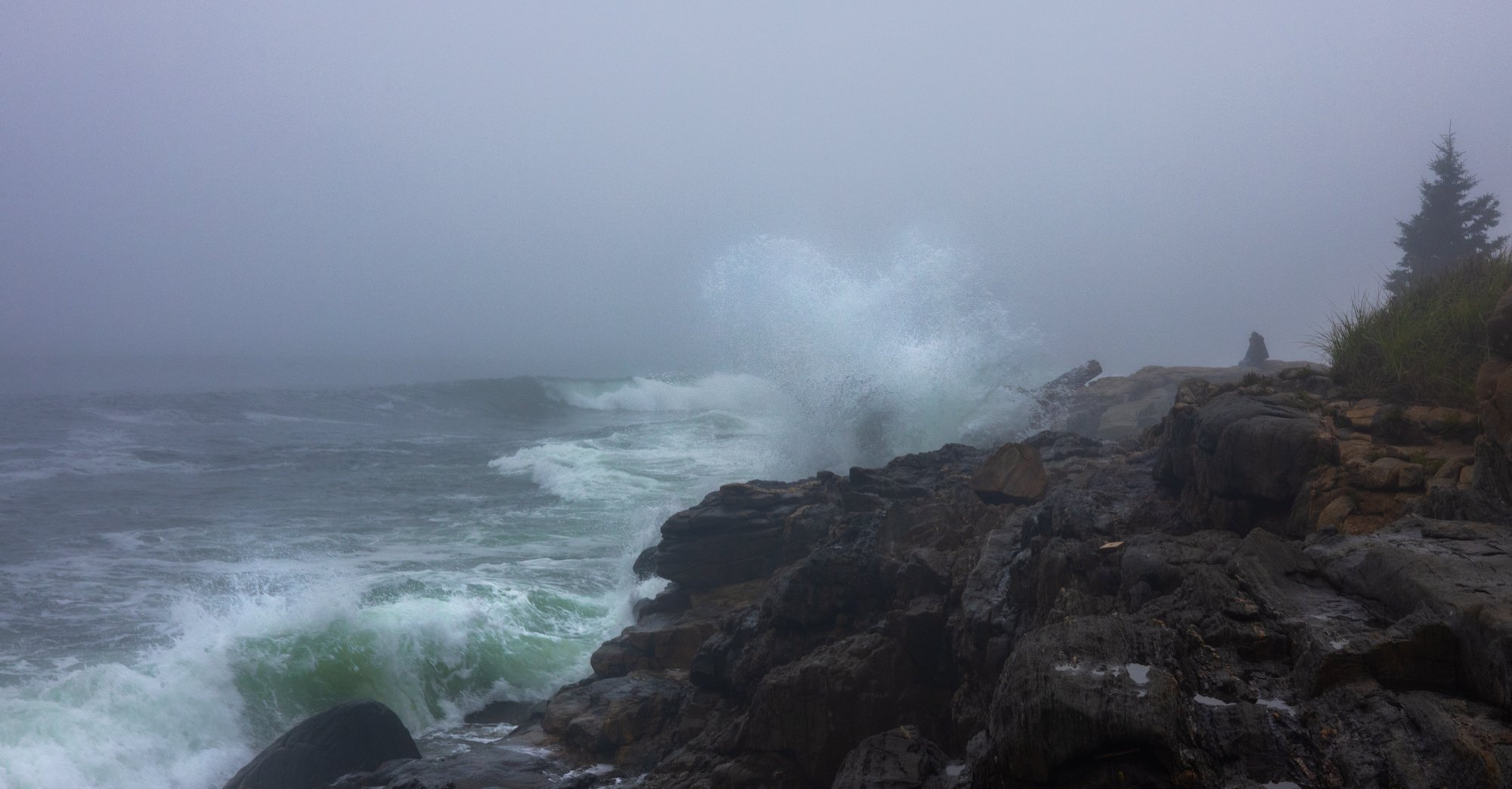 Lone man watching the big Waves