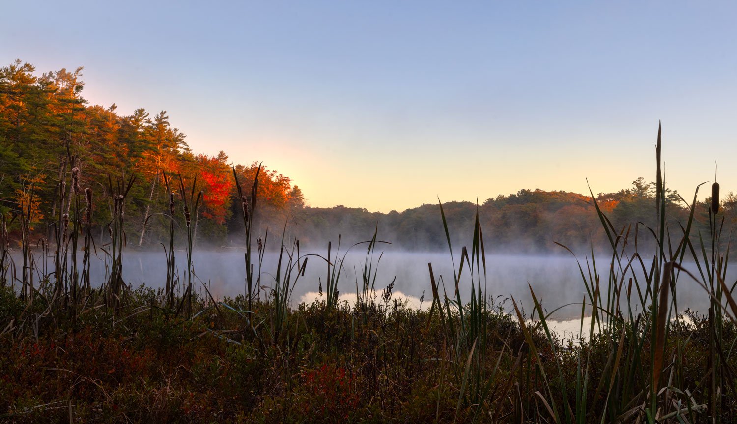 Lake fog in Autumn