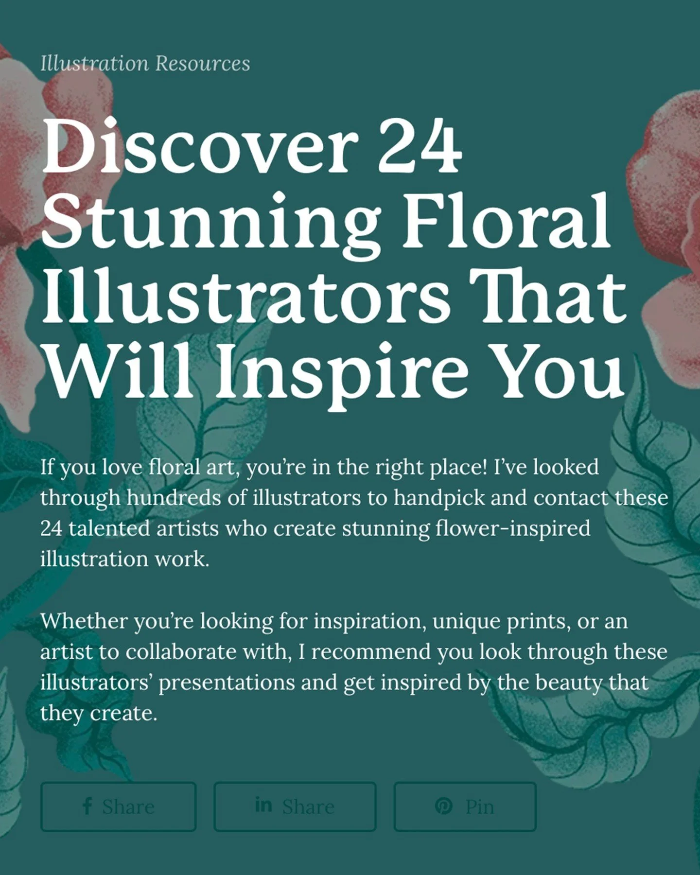 So thrilled to be featured among this amazing group of floral illustrators! Huge thanks to @jonas_welin and @creativehowl for including me 🌷

If you&rsquo;re an illustrator or pattern designer, definitely check out Creativehowl &mdash; they have ton