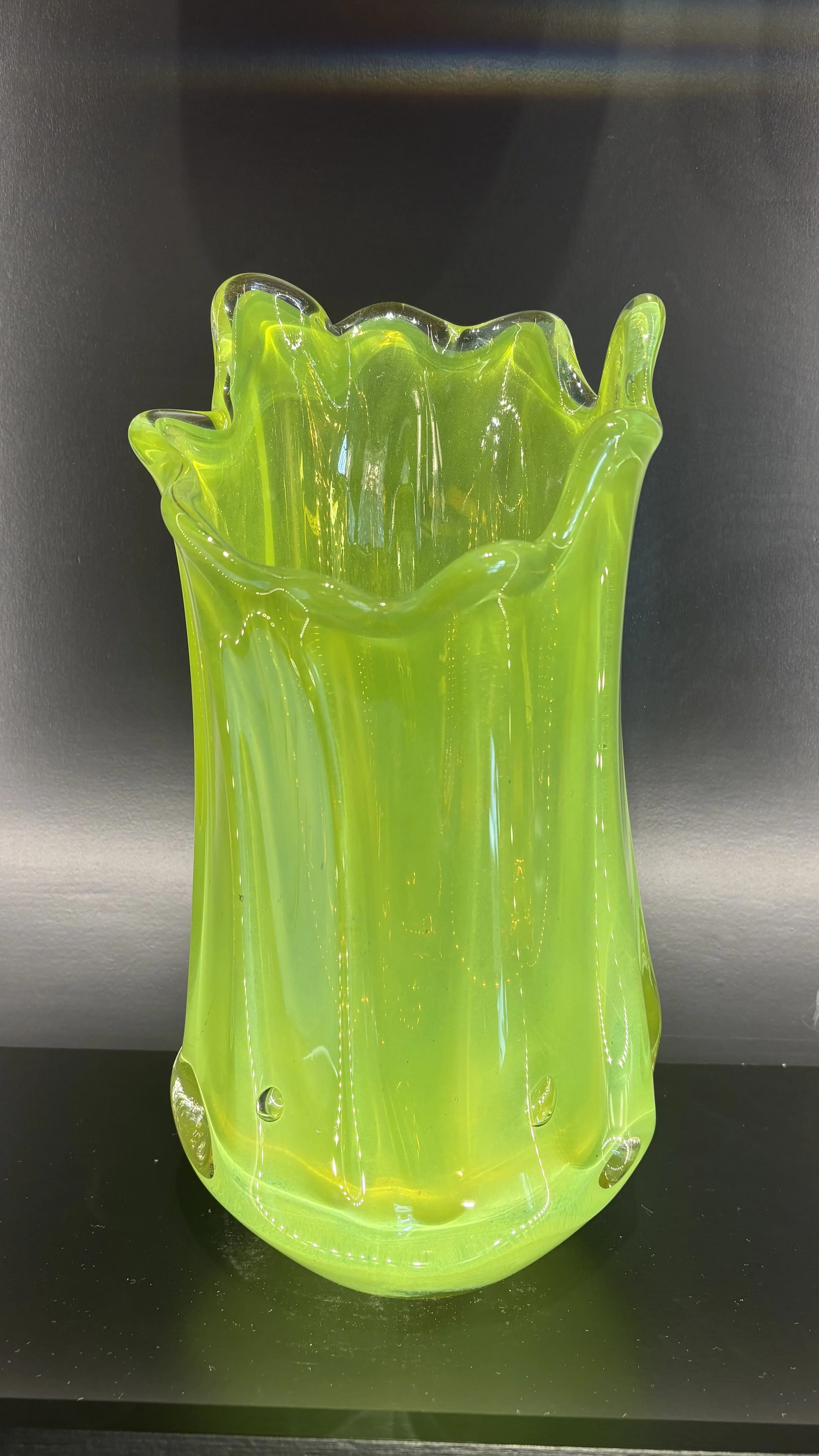 Fluoro Green Waterfall Vase (#2)
