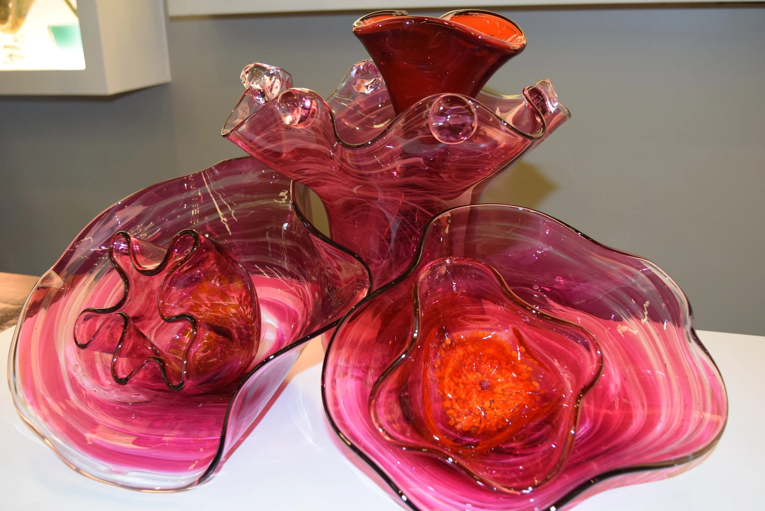 Pink Abstract Glass Vases