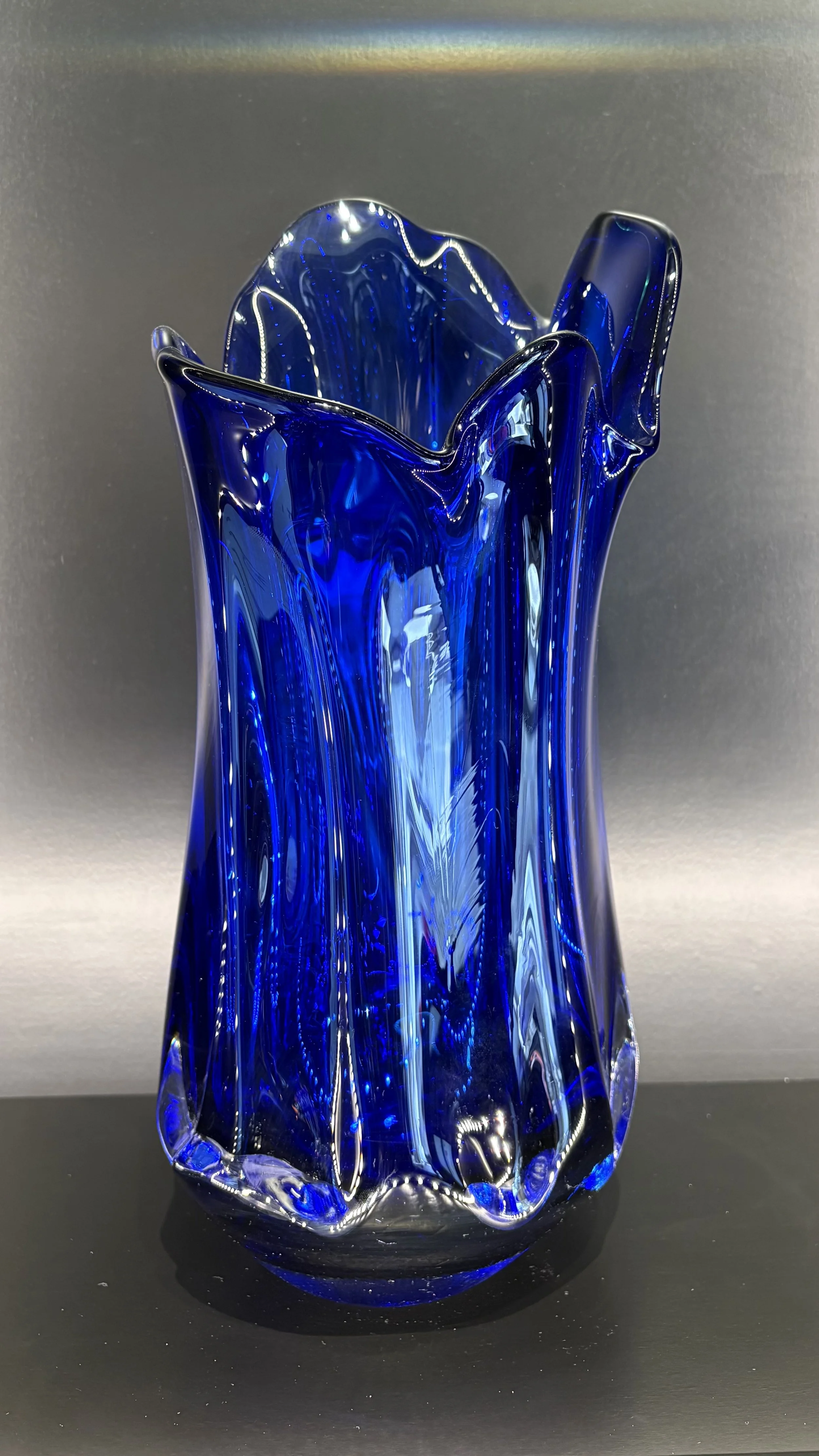 Dark Blue Waterfall Vase (#2)