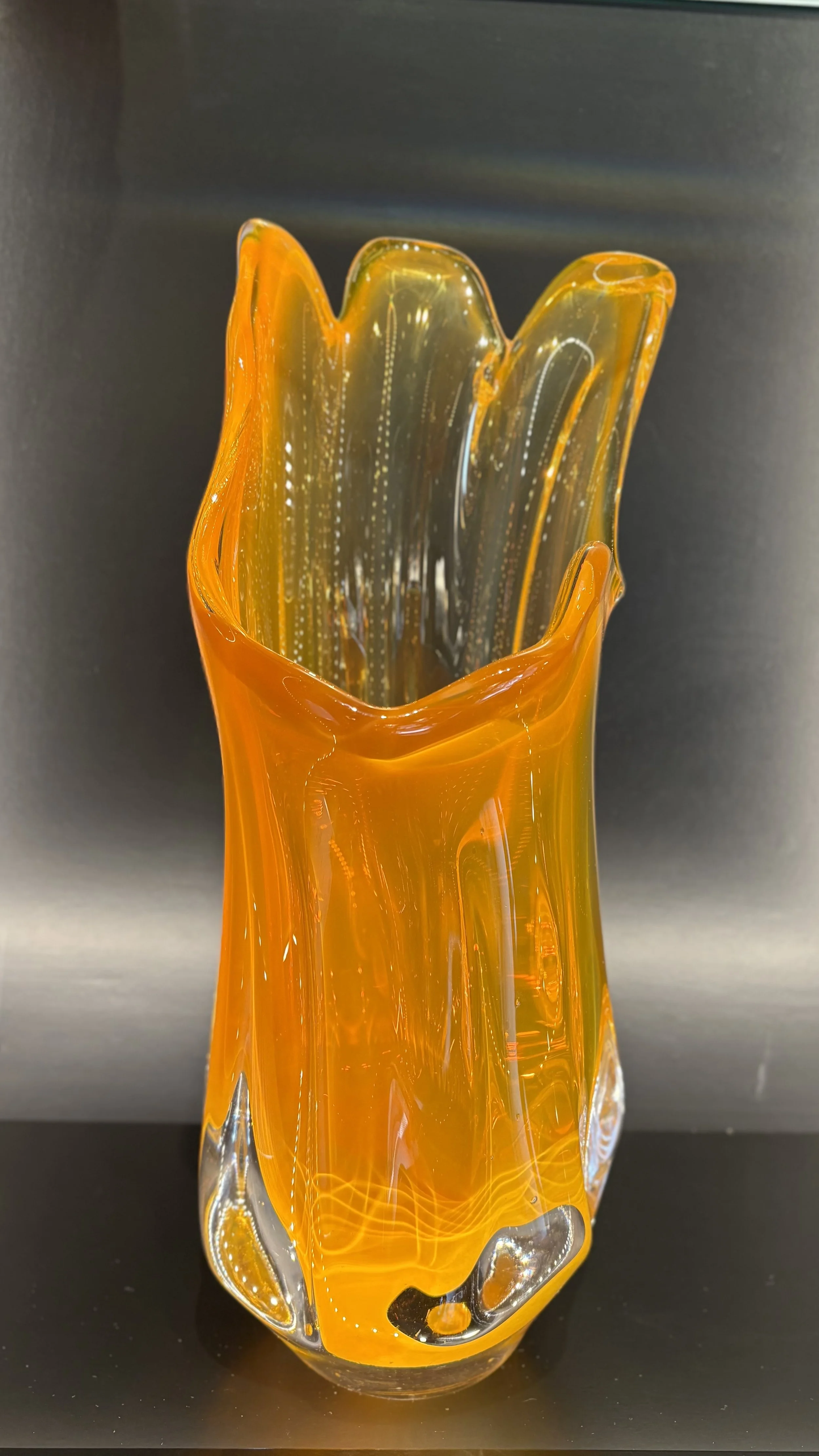 Saffron Orange Waterfall Vase (#2)