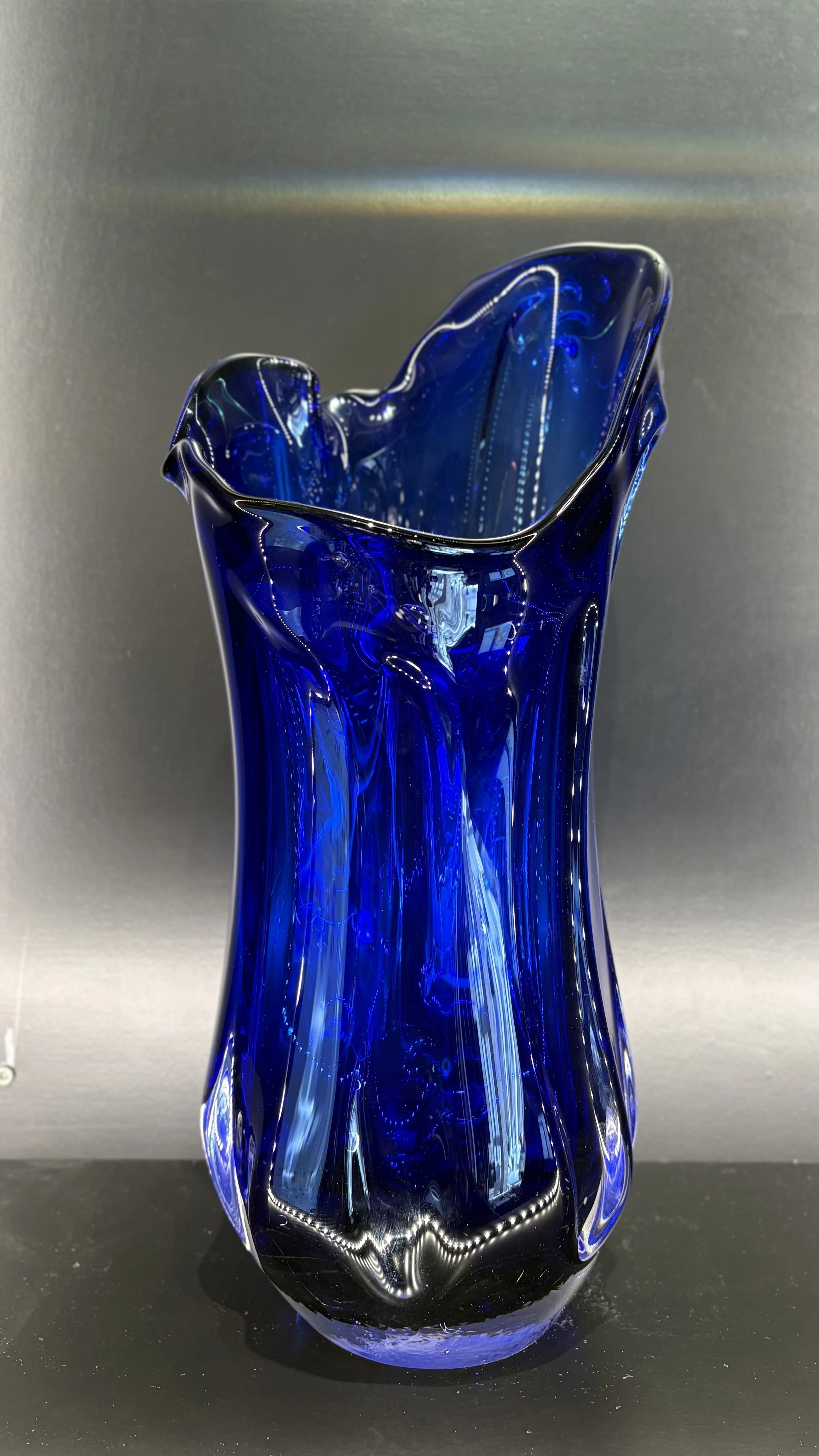 Dark Blue Waterfall Vase (#1)