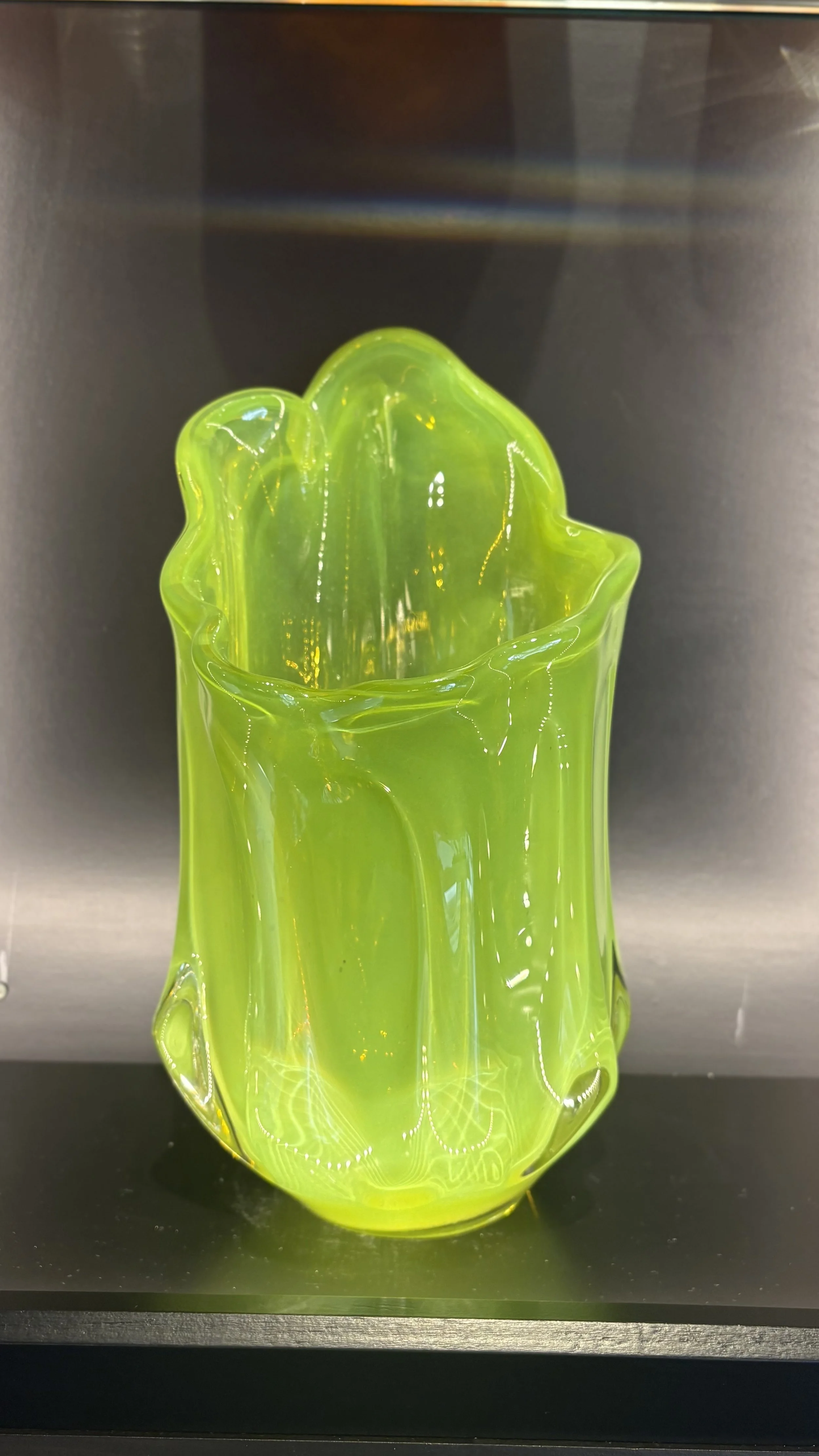 Fluoro Green Waterfall Vase (#1)
