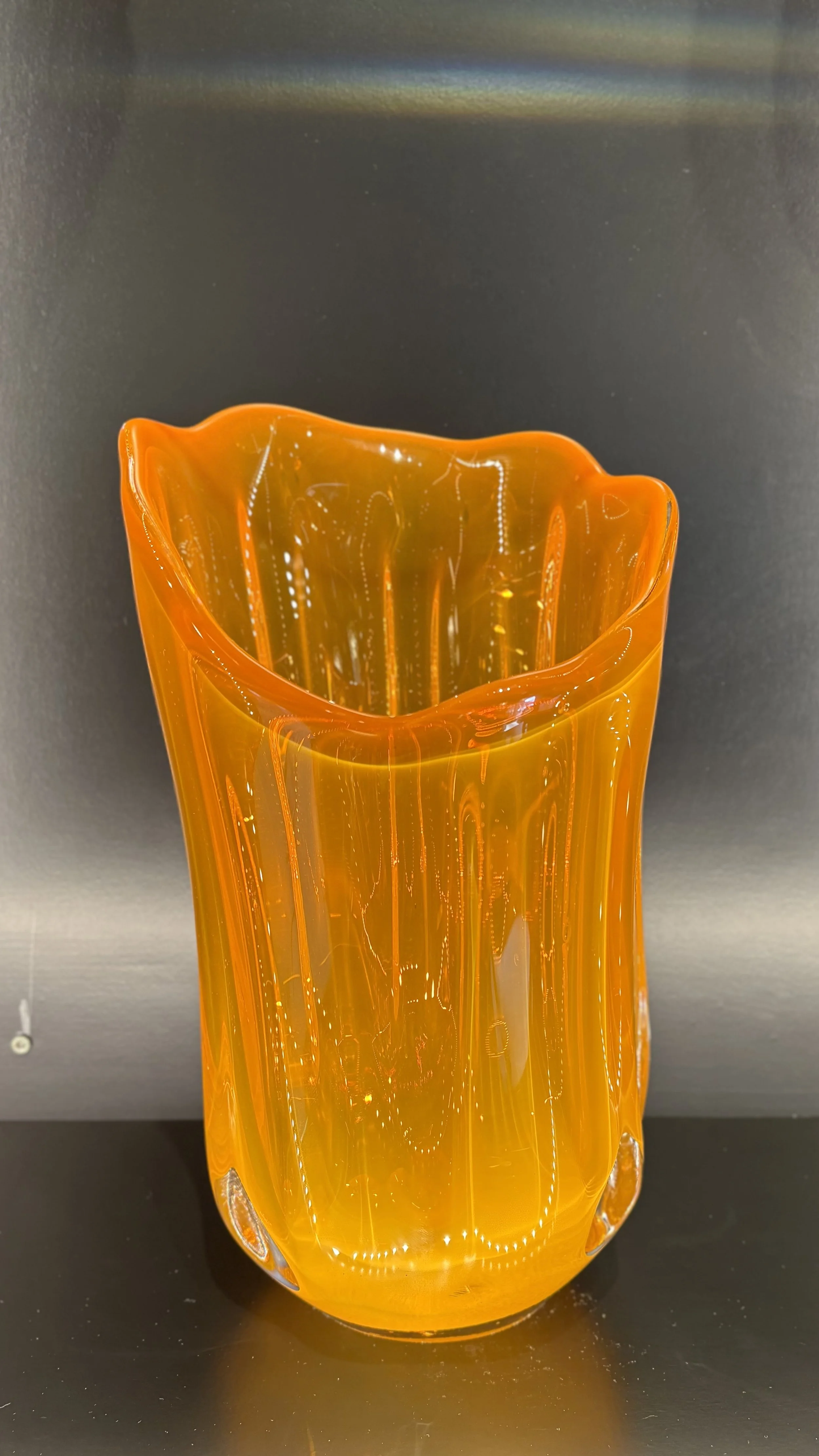 Saffron Orange Waterfall Vase (#3)