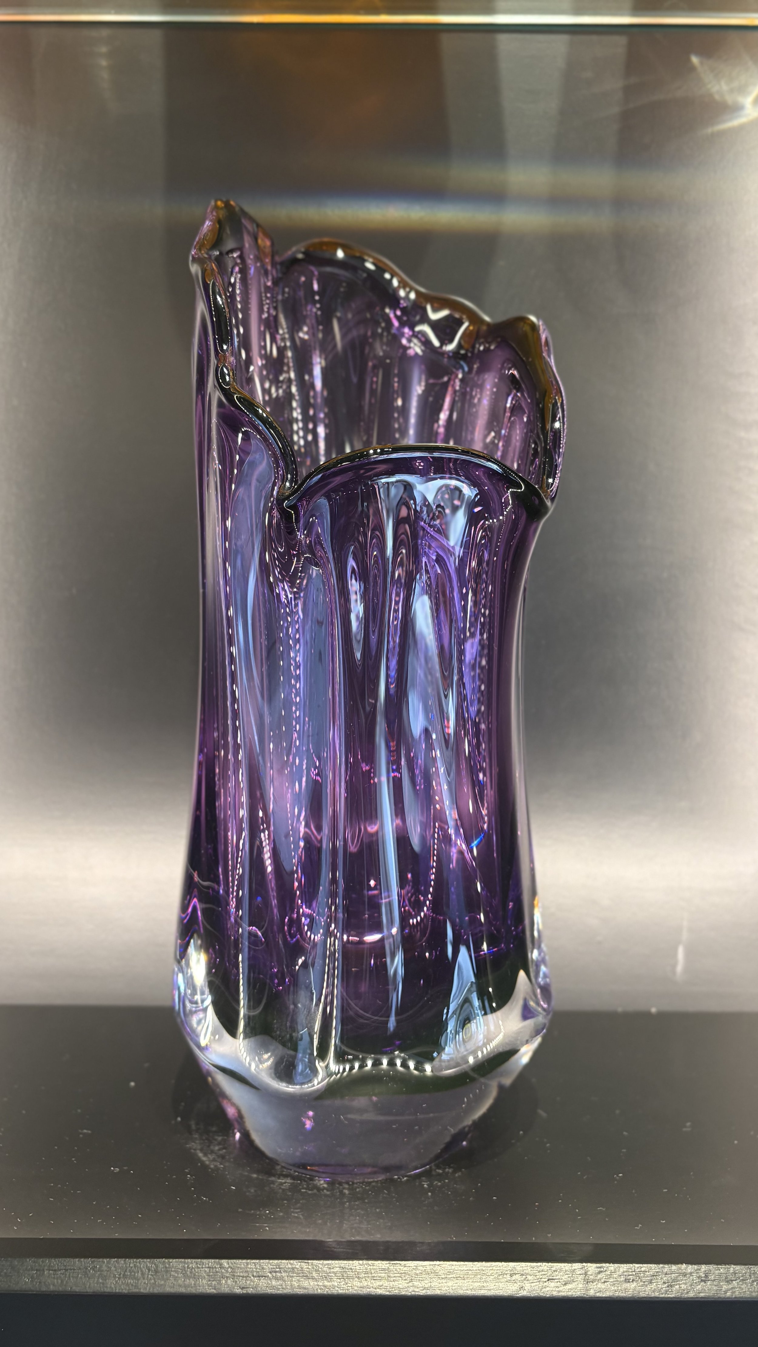 Dark Violet Blue Waterfall Vase (#1)