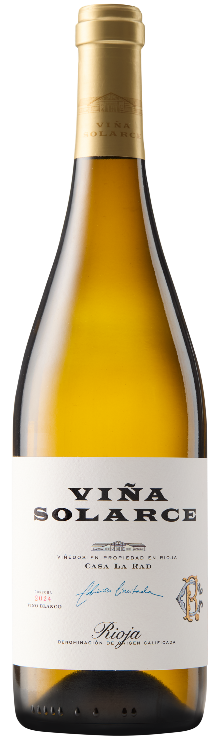 A bottle of Viña Solarce Blanco, from the estate la Rad estate in Rioja Oriental