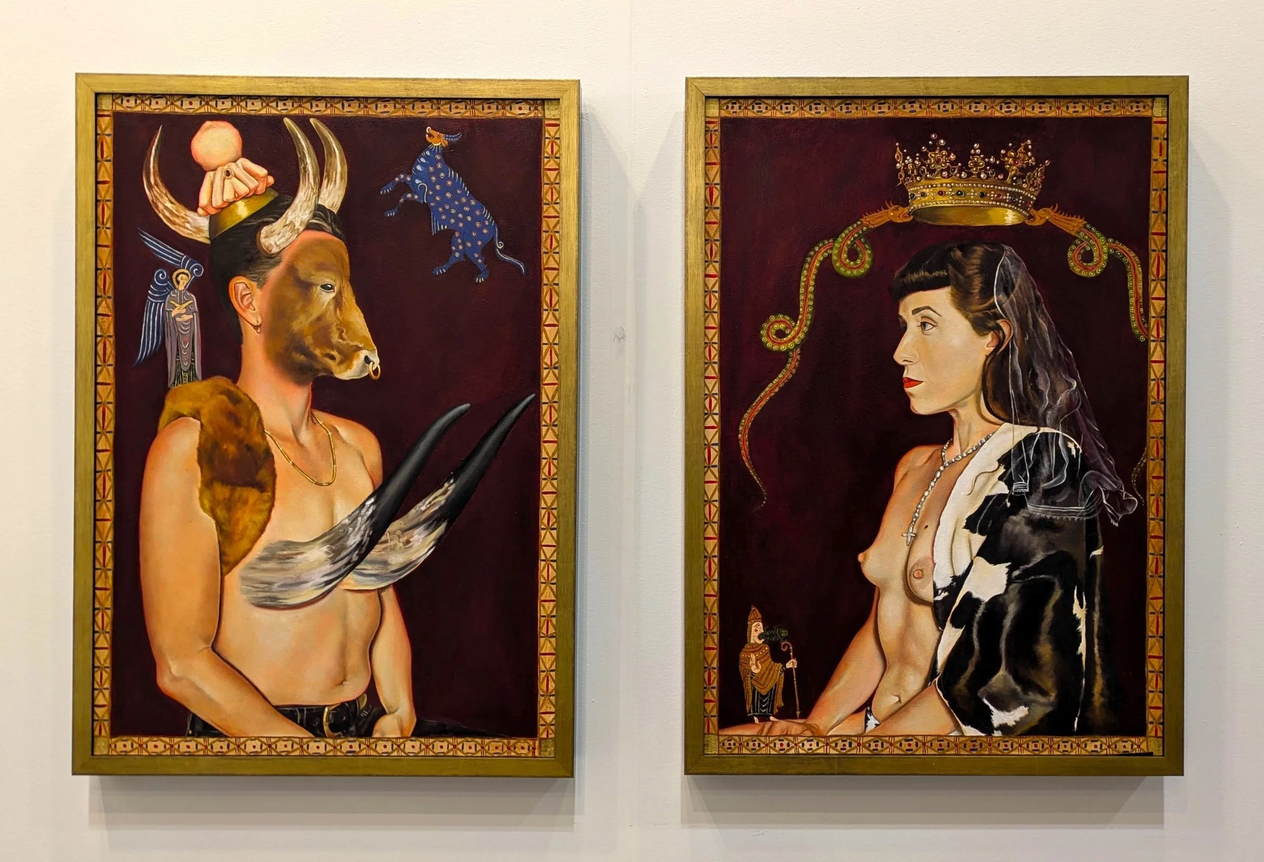  Pasiphaë and The Bull , 25.5" x 36," Oil on Canvas, 2025.  