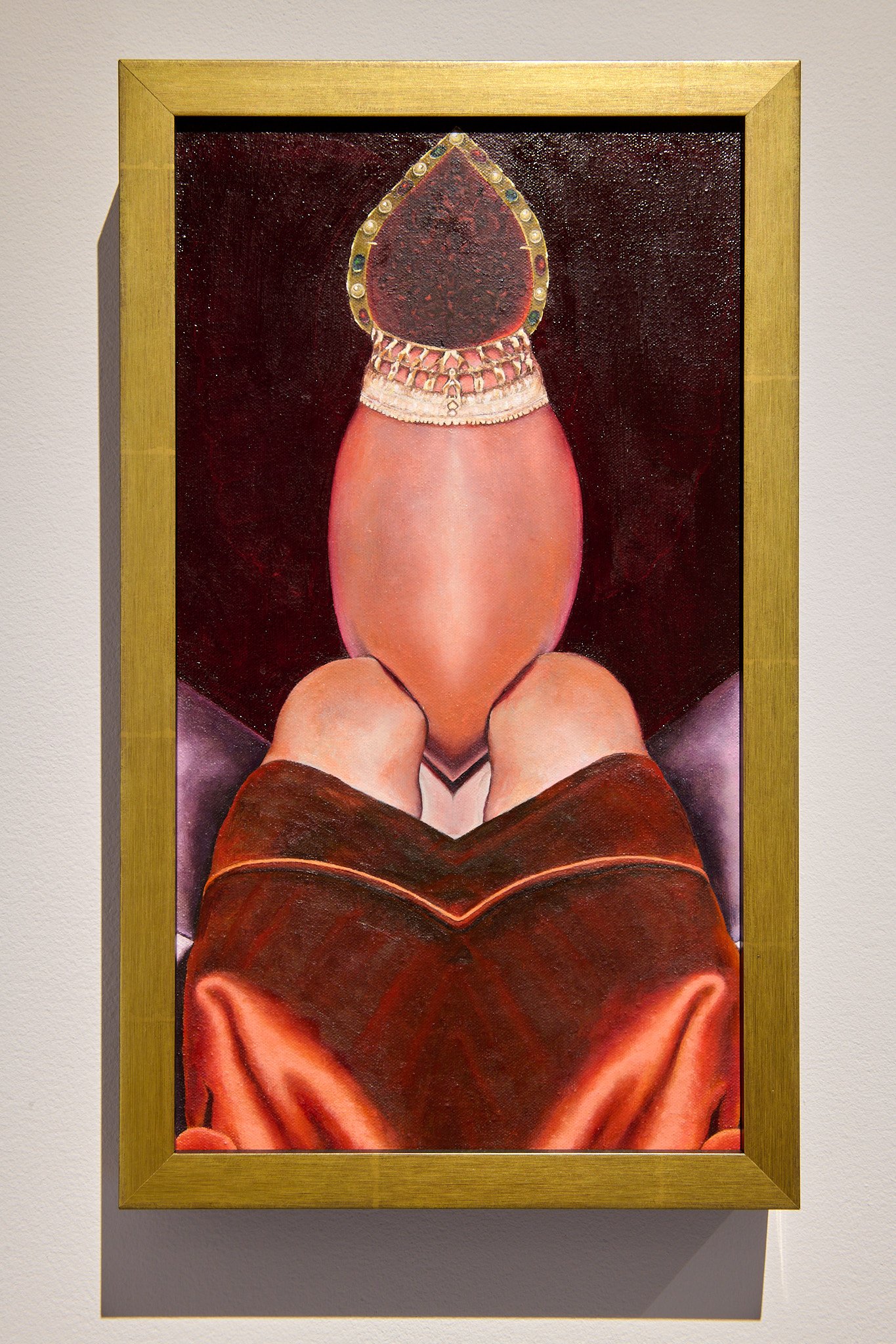  Blood Letting , 48” x 36,” Oil on Canvas, 2025.  
Image Courtesy of Mount Saint Vincent University Gallery. Photo: Wiebke Schroeder. 