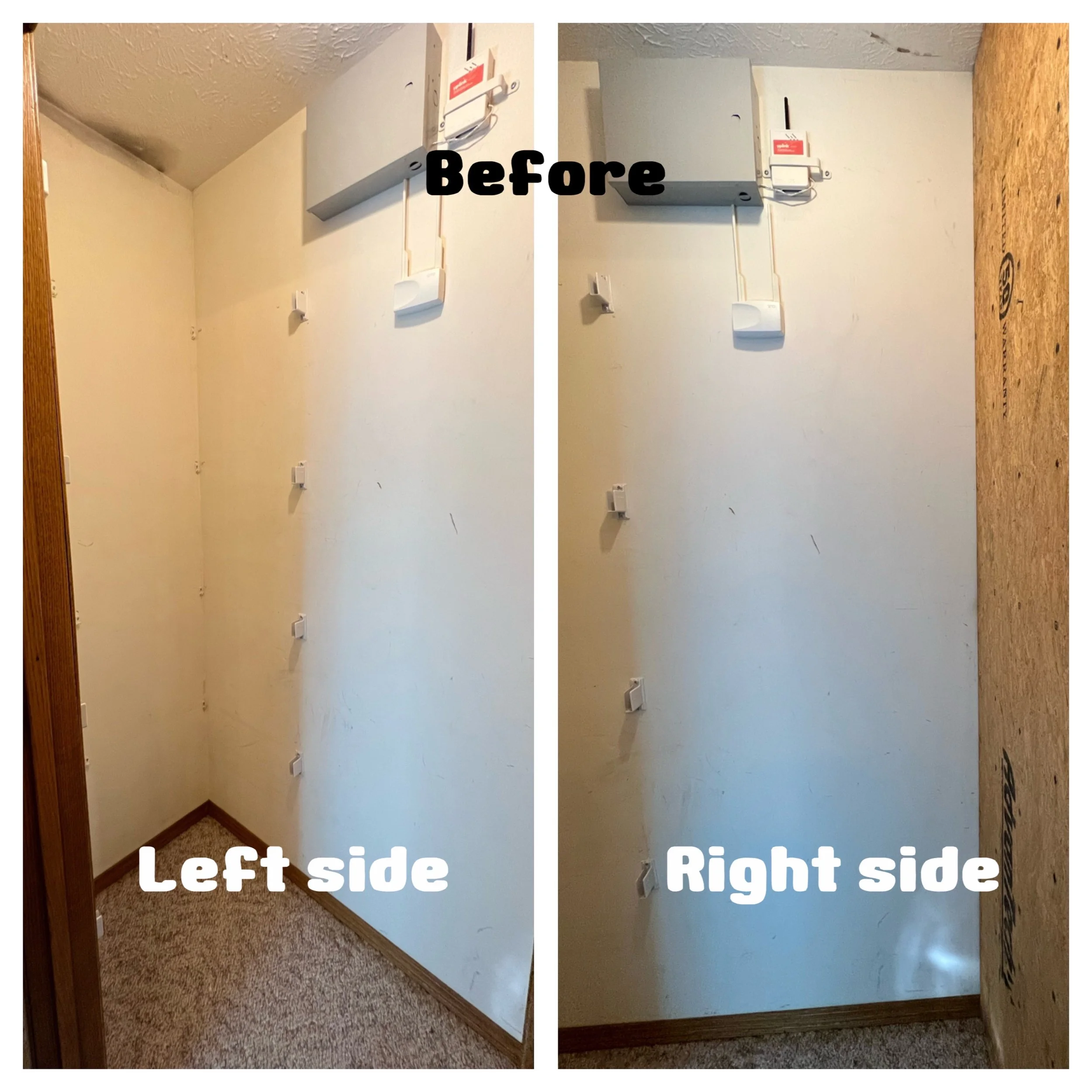 Bathroom Linen Closet: No true before pictures. I always think about it when it's too late. These pictures are before cleaning and sanding...