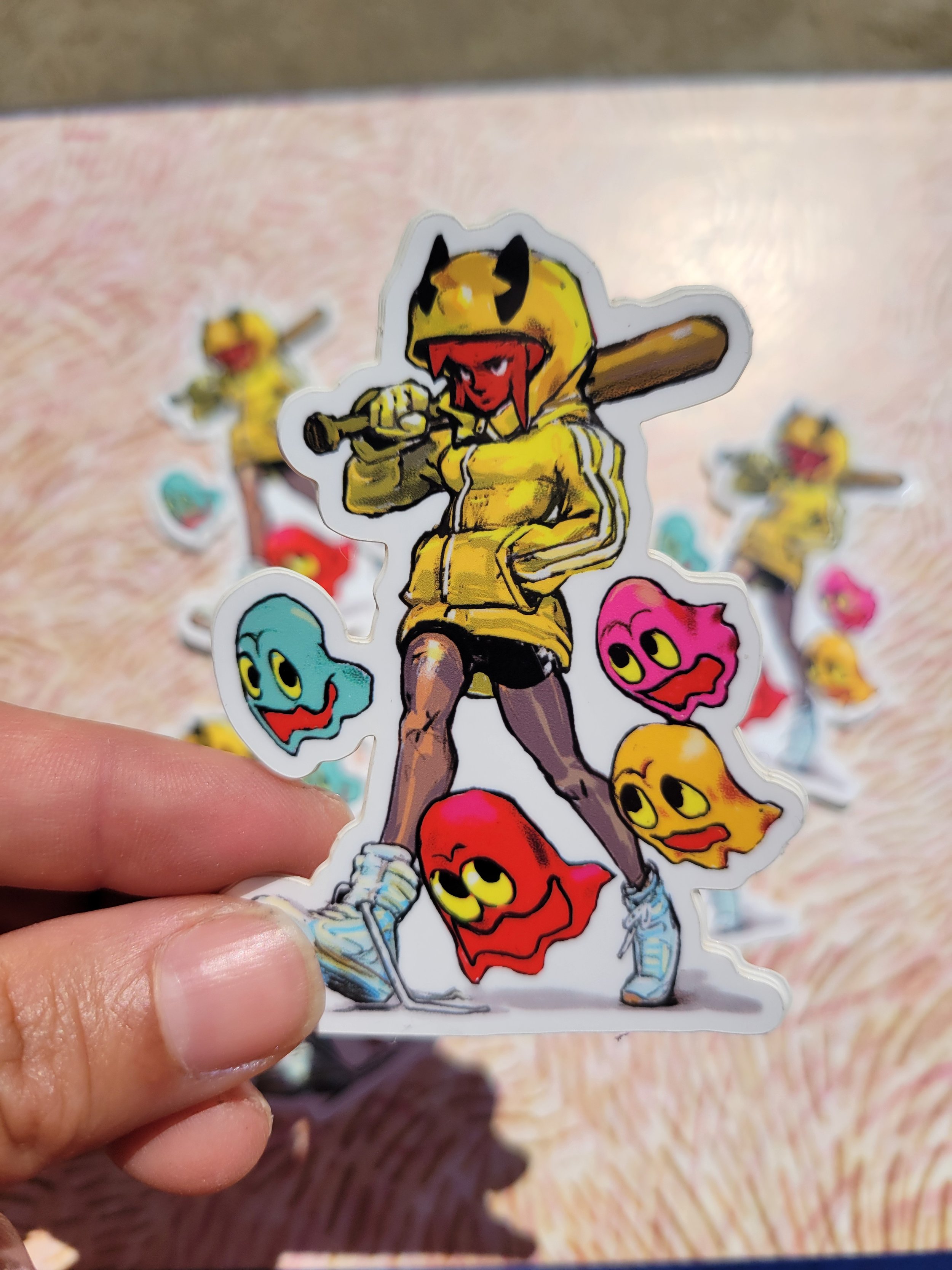 Pacman with a Bat sticker