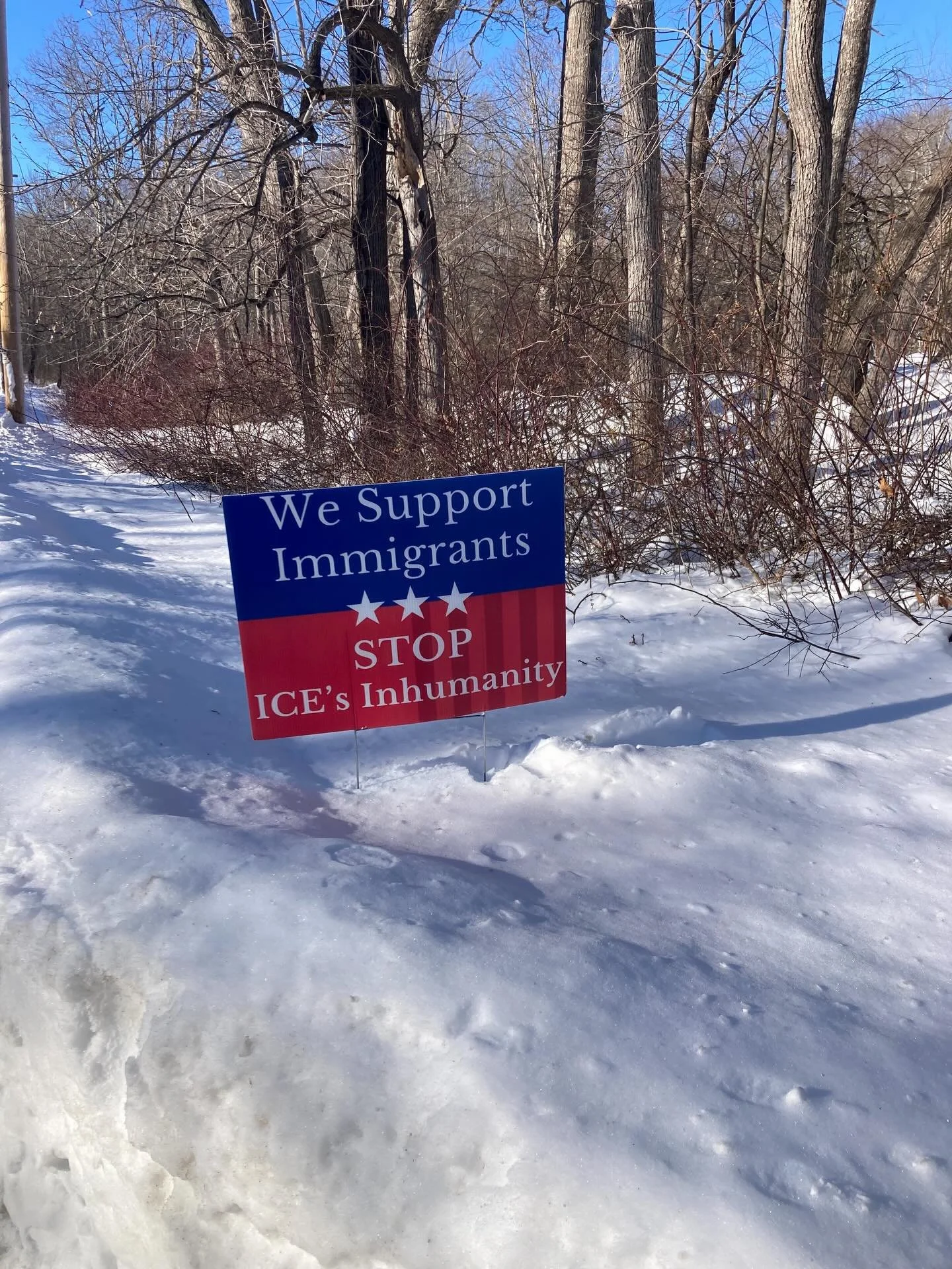 Our sign got a little buried in the snow but we have a more important sign up now. Immigrants are loved and welcome here at the farm. Immigrants are why we are able to eat each day, they are the earth tenders that nourish us. 

On our little farm we 
