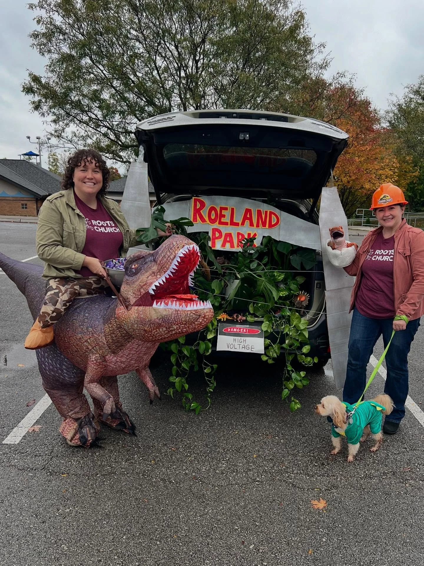 Pastor Lora and Christa represented Roots at the Roeland Park Trunk or Treat!