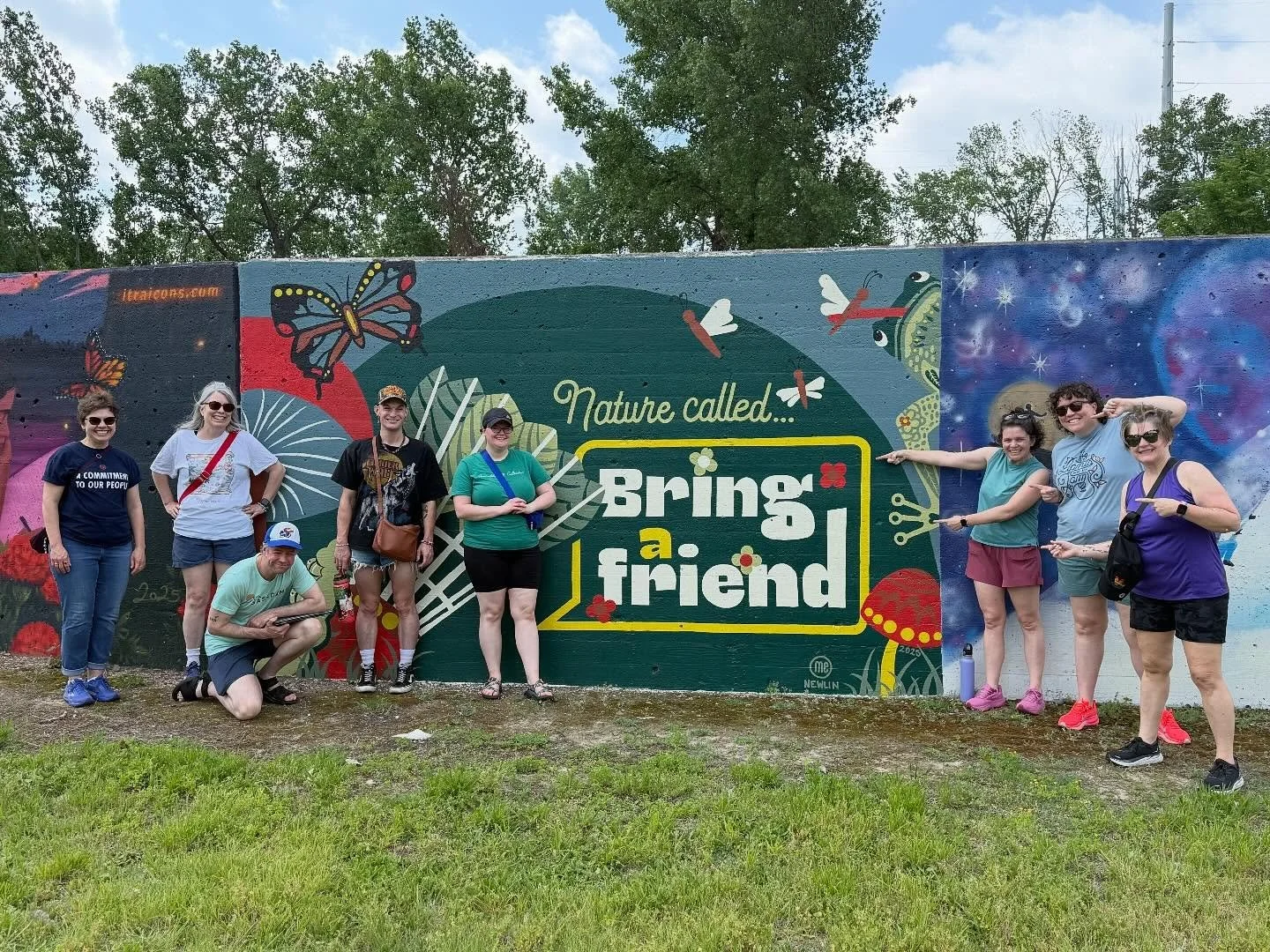 On Sundays we touch grass! Or pavement in this case. Get yourself a community that talks about big things and small things and God things and not God things with some fresh air included.