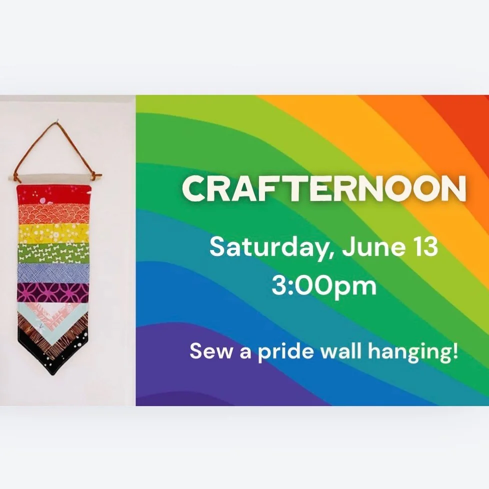 Our June Crafternoon is so gayyyyyy. Join some Roots Fam and come sew your own little pride wall hanging! Don&rsquo;t sew? No problem. We will teach you every step of the way. Crafternoon is a chance to come and meet people and create together. God c