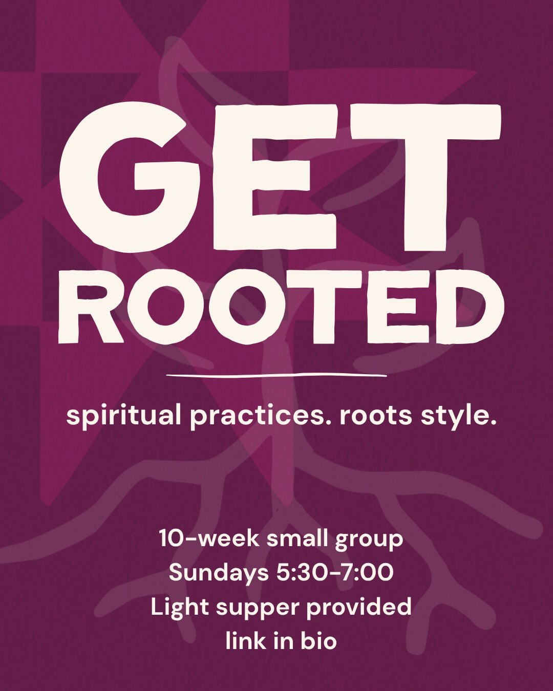Lora will lead a 10 week group focusing on spiritual practices that help us grow rooted in Jesus, Justice, and Joy! This is a group for adults and is sort of faith in practice 101 or maybe it&rsquo;s more like re-building faith if you were in a churc